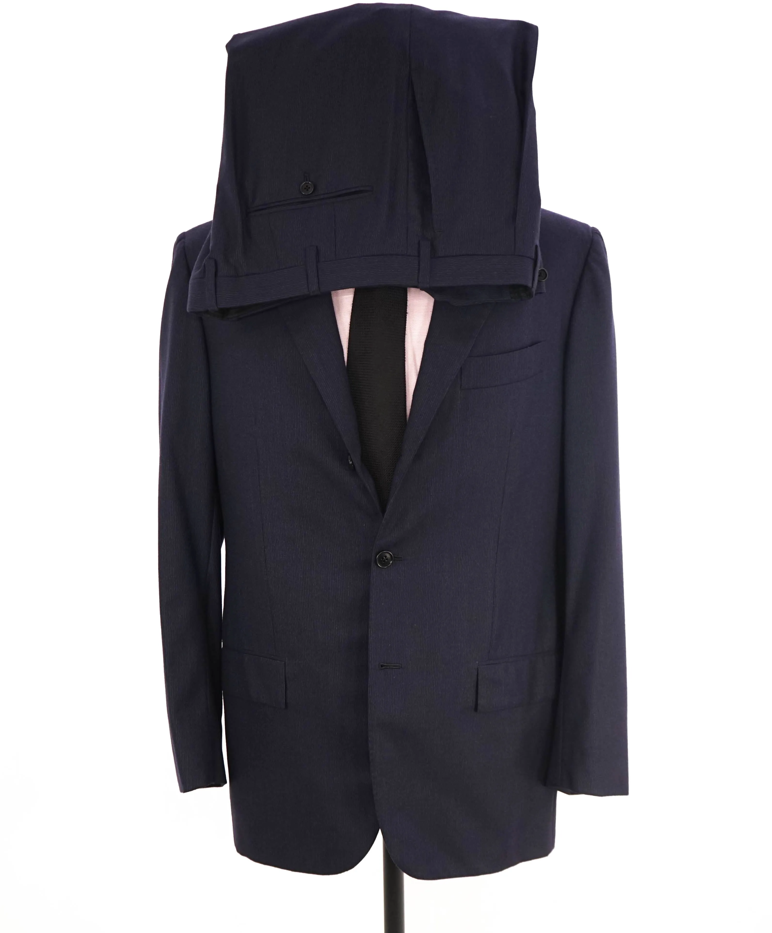 $10,000 KITON - "DIAMANTE BLUE" Iconic Textured Navy Suit 2-3 Button Roll Lapel - 42R