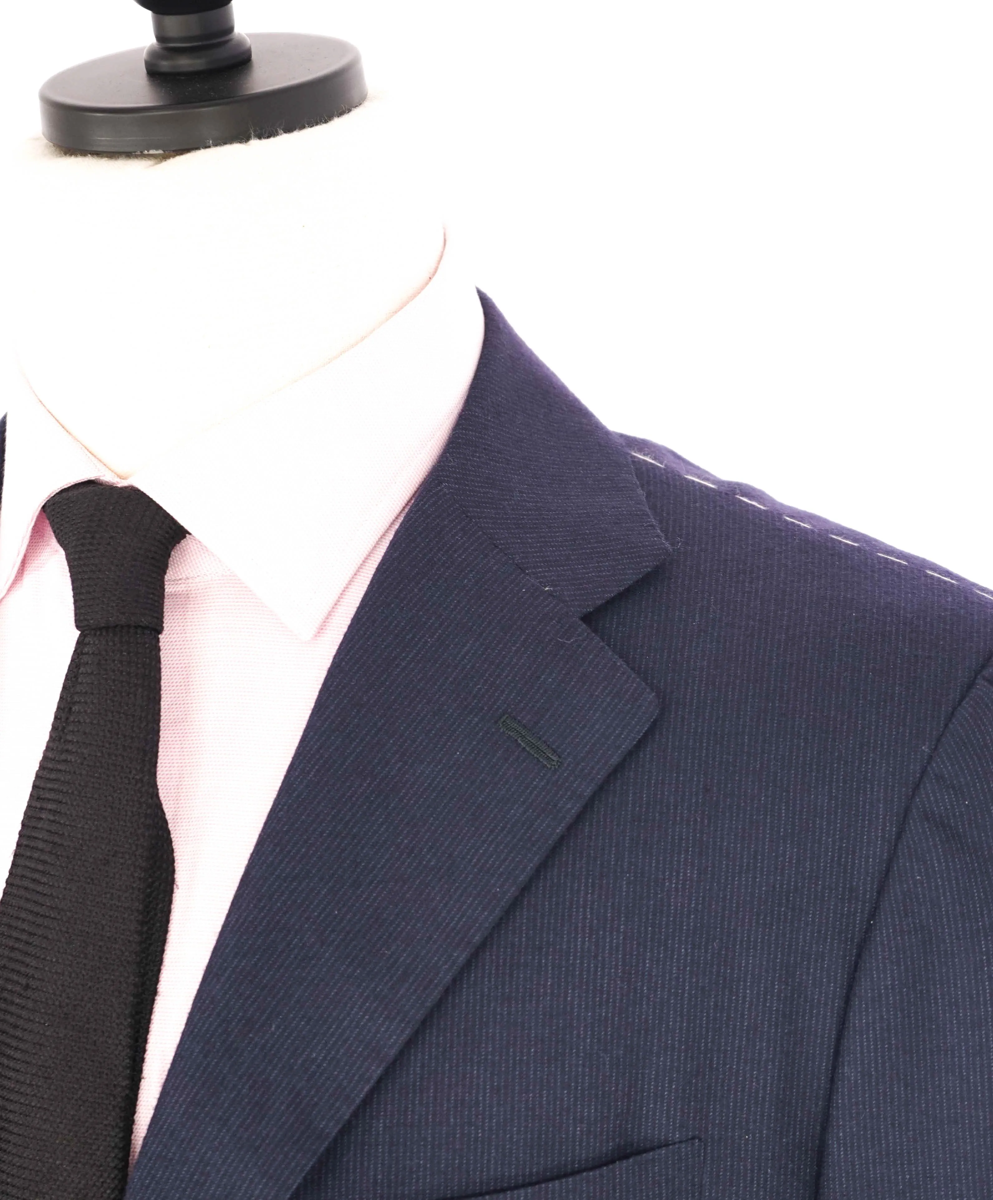 $10,000 KITON - "DIAMANTE BLUE" Iconic Textured Navy Suit 2-3 Button Roll Lapel - 42R