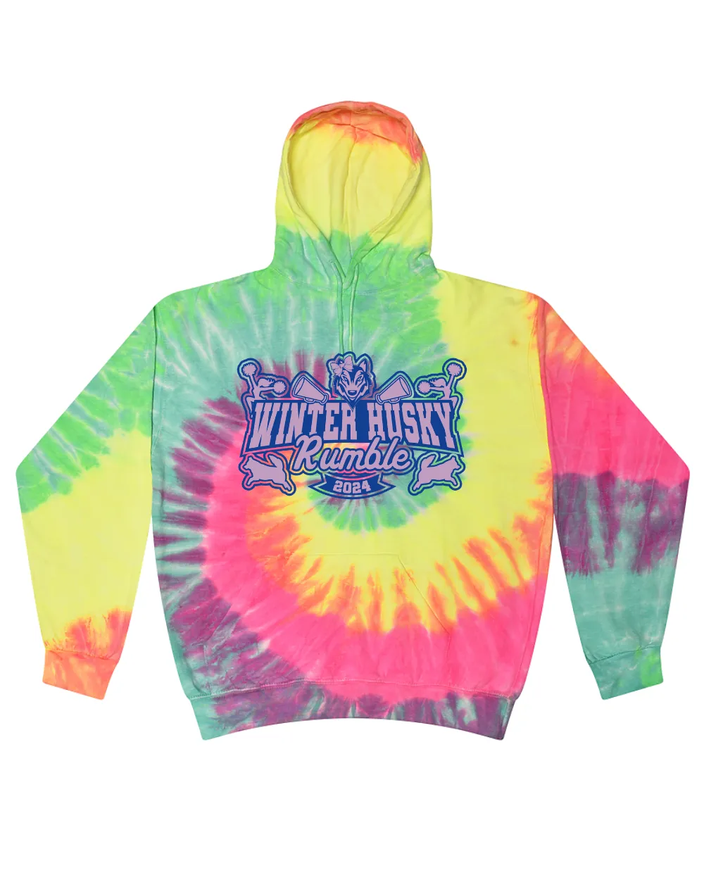 2024 Winter Husky Rumble Tie Dye Hoodies