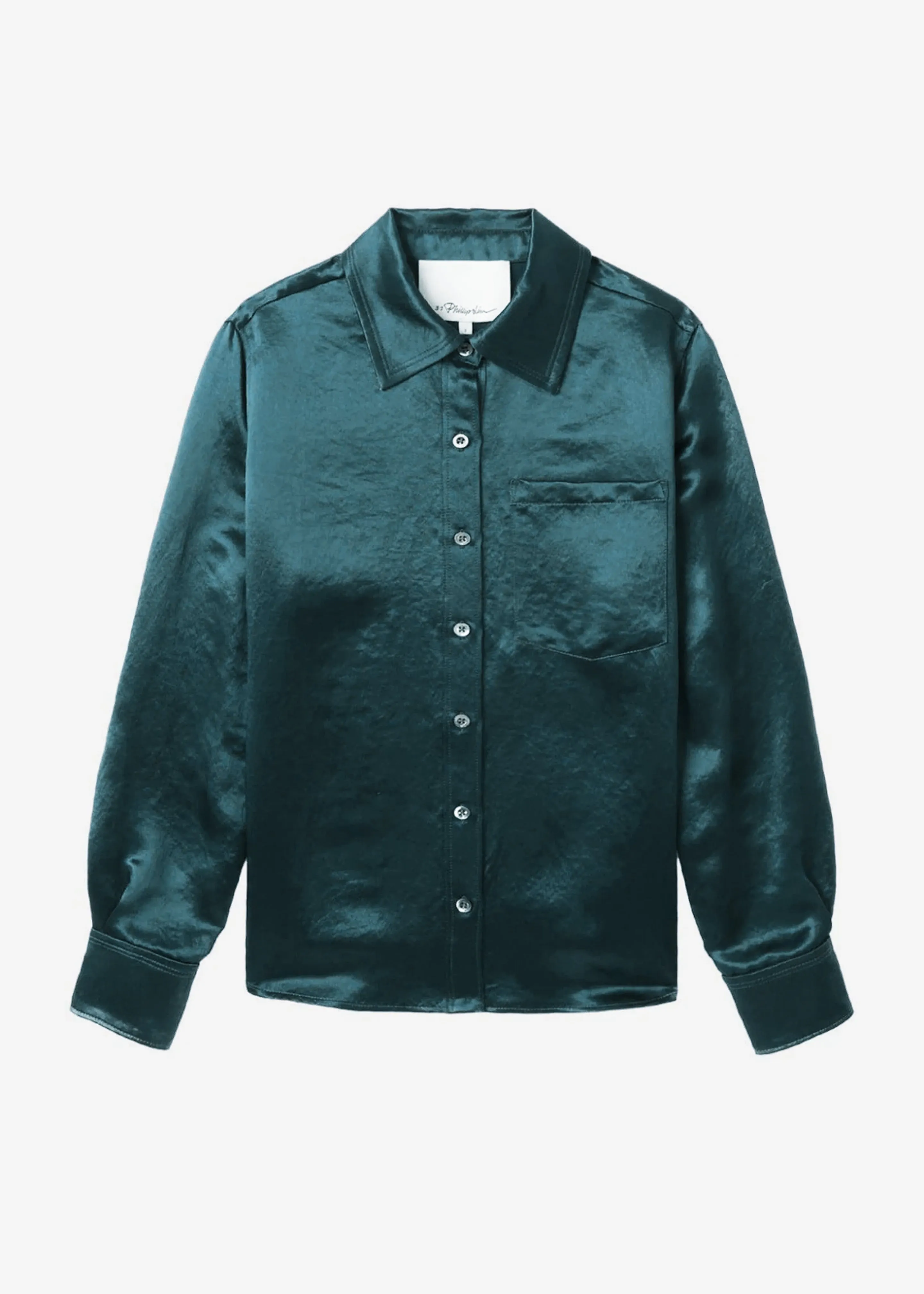 3.1 Phillip Lim Classic Satin Shirt - Deep Ocean