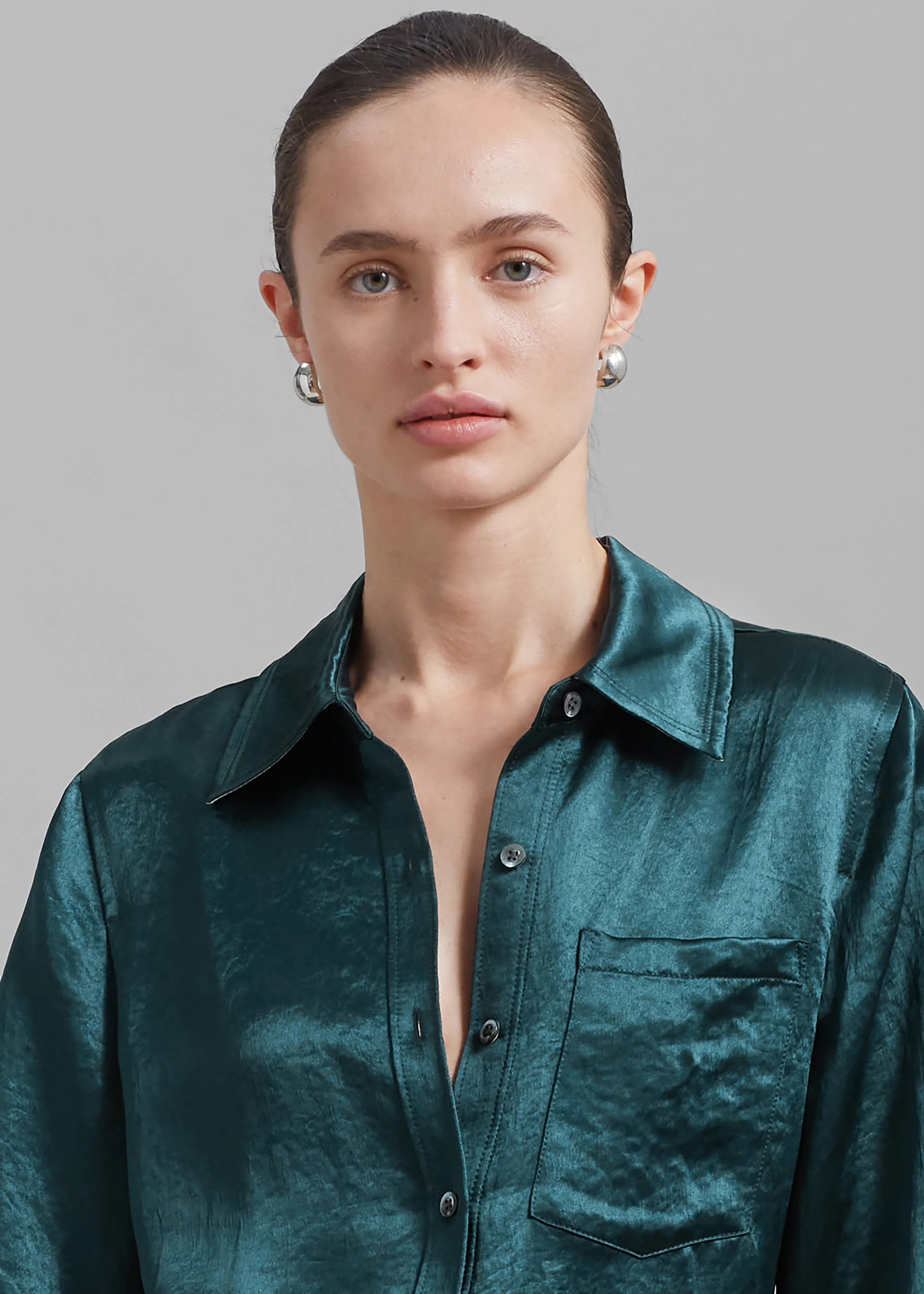 3.1 Phillip Lim Classic Satin Shirt - Deep Ocean