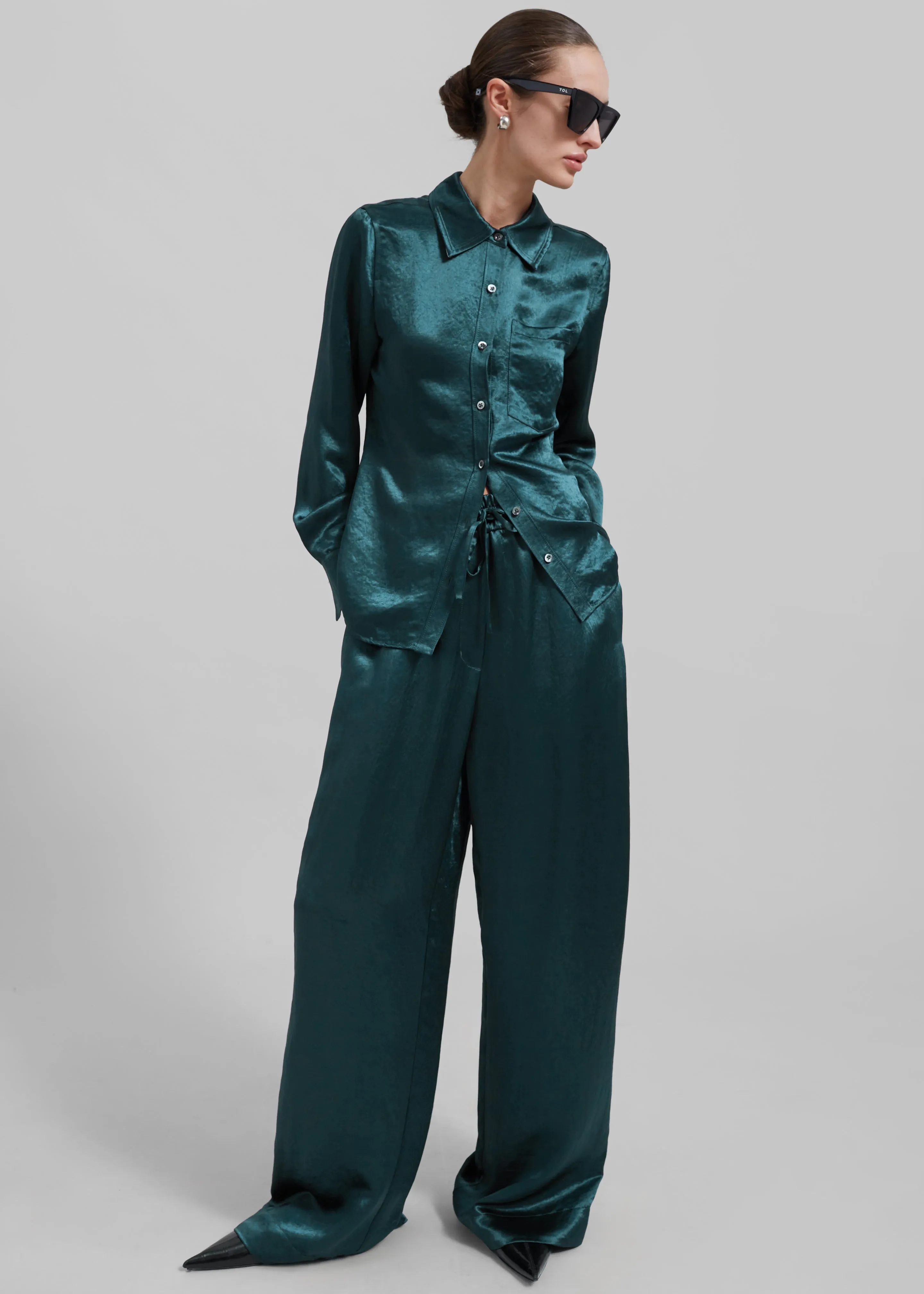 3.1 Phillip Lim Classic Satin Shirt - Deep Ocean