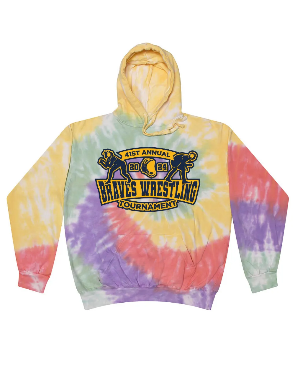 41th Annual Braves Wrestling Tournament - Tie Dye Hoodies