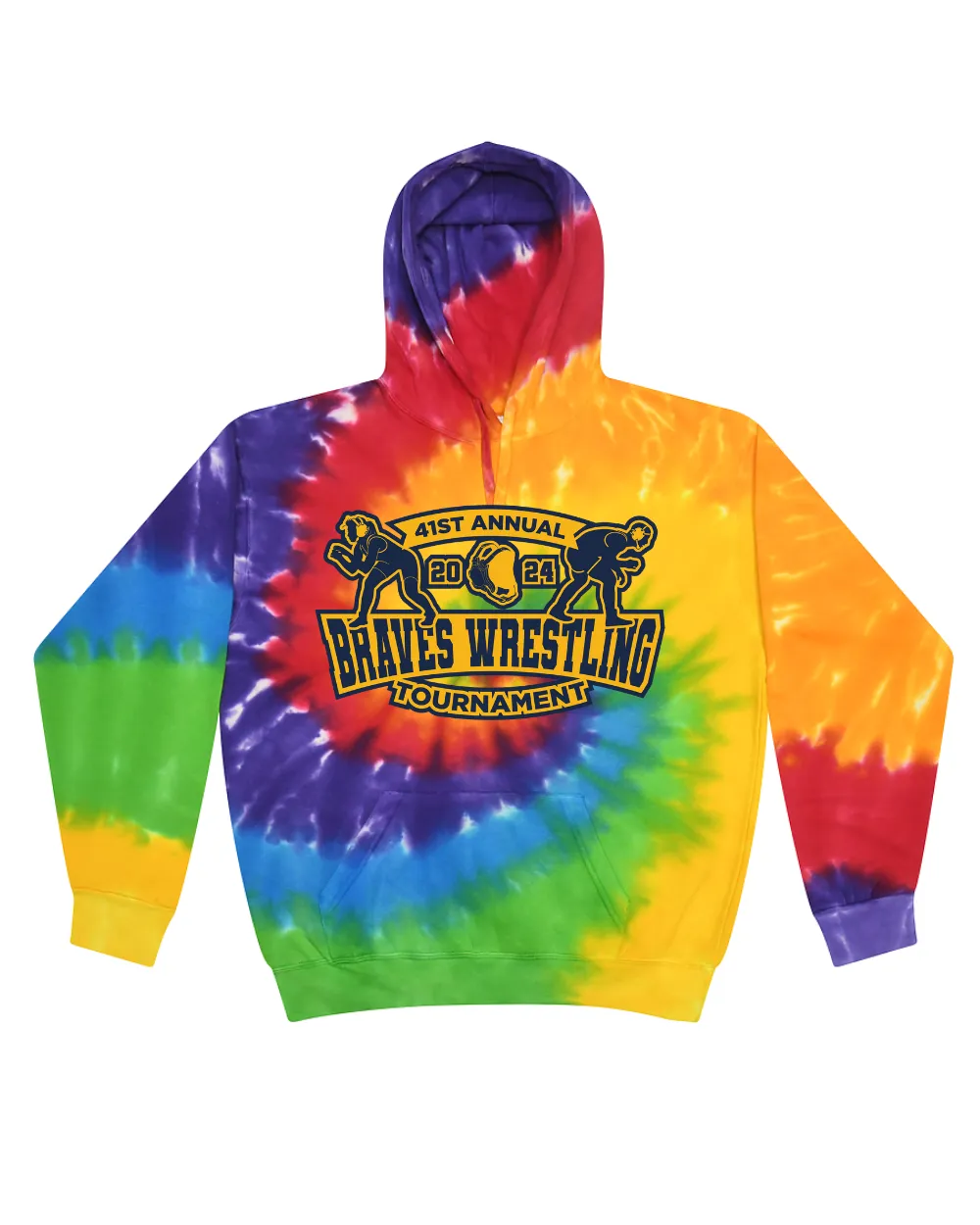 41th Annual Braves Wrestling Tournament - Tie Dye Hoodies