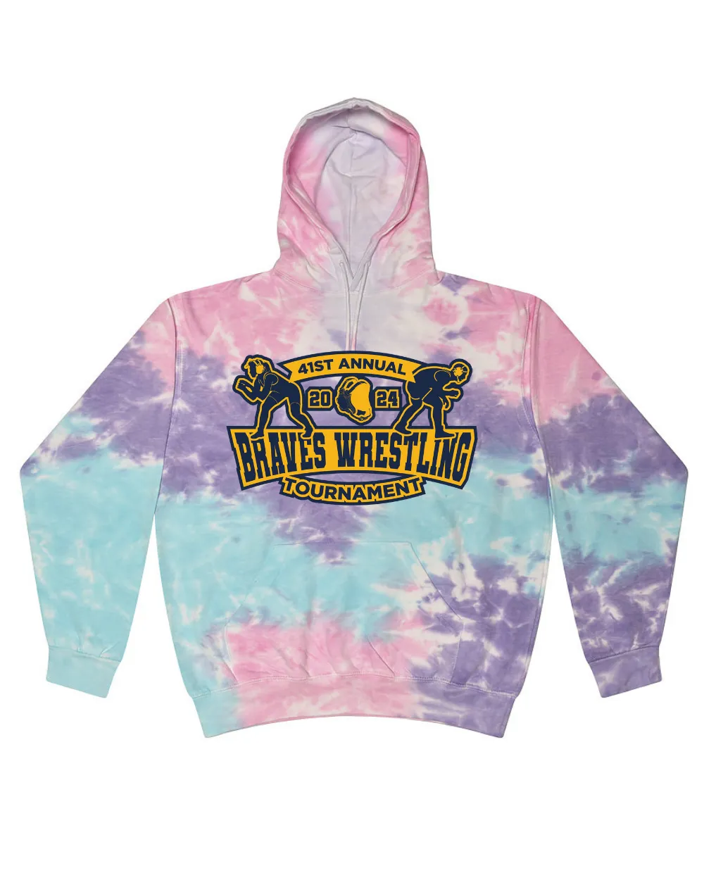 41th Annual Braves Wrestling Tournament - Tie Dye Hoodies