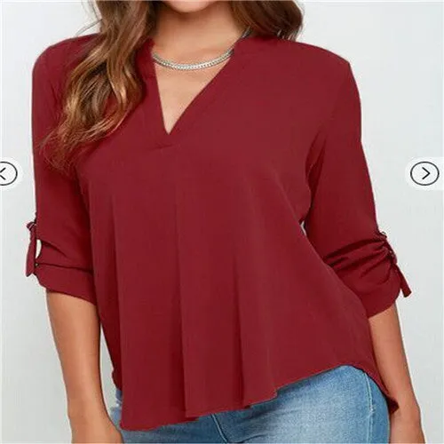 9 colors Feminino Trendy S-5XL Plus Size Women Blouses Ladies Office Shirts Long Sleeve Top Women Clothing