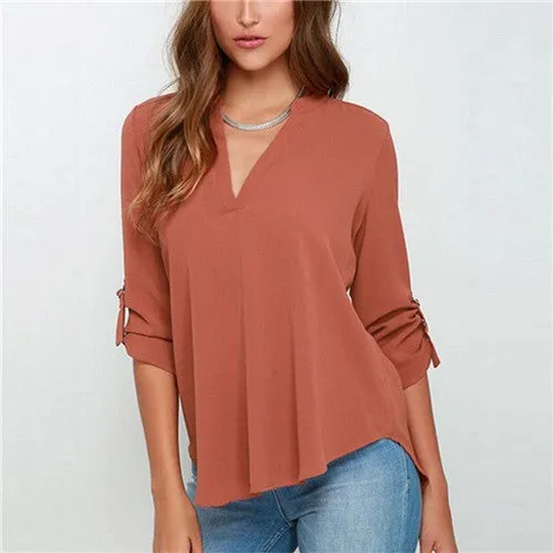 9 colors Feminino Trendy S-5XL Plus Size Women Blouses Ladies Office Shirts Long Sleeve Top Women Clothing
