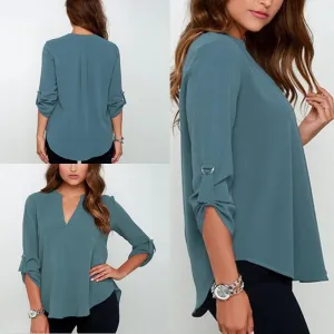 9 colors Feminino Trendy S-5XL Plus Size Women Blouses Ladies Office Shirts Long Sleeve Top Women Clothing