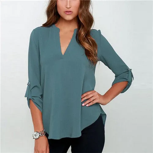 9 colors Feminino Trendy S-5XL Plus Size Women Blouses Ladies Office Shirts Long Sleeve Top Women Clothing
