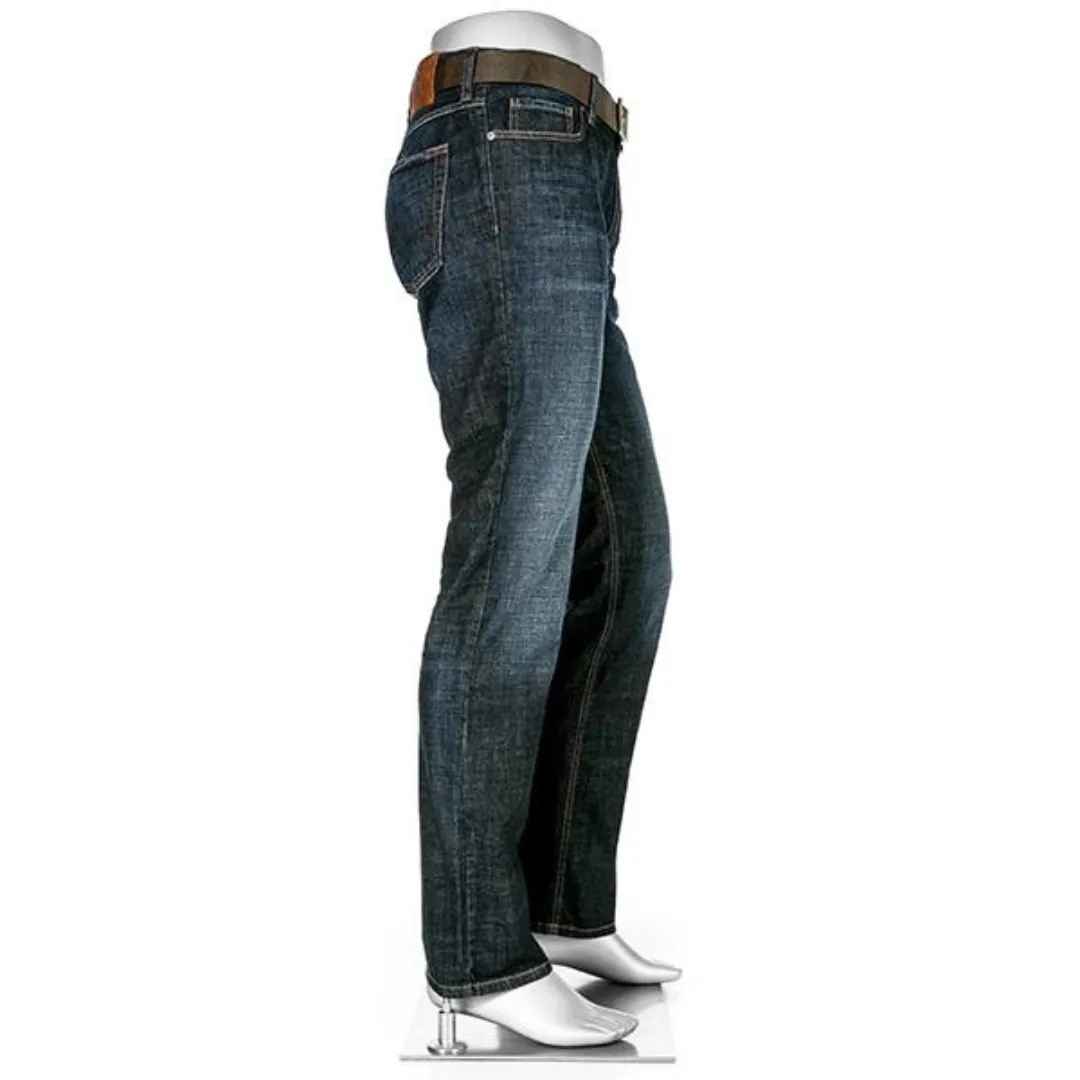 Alberto Pipe Authentic Denim Wash Dark Blue Jeans - Regular Fit