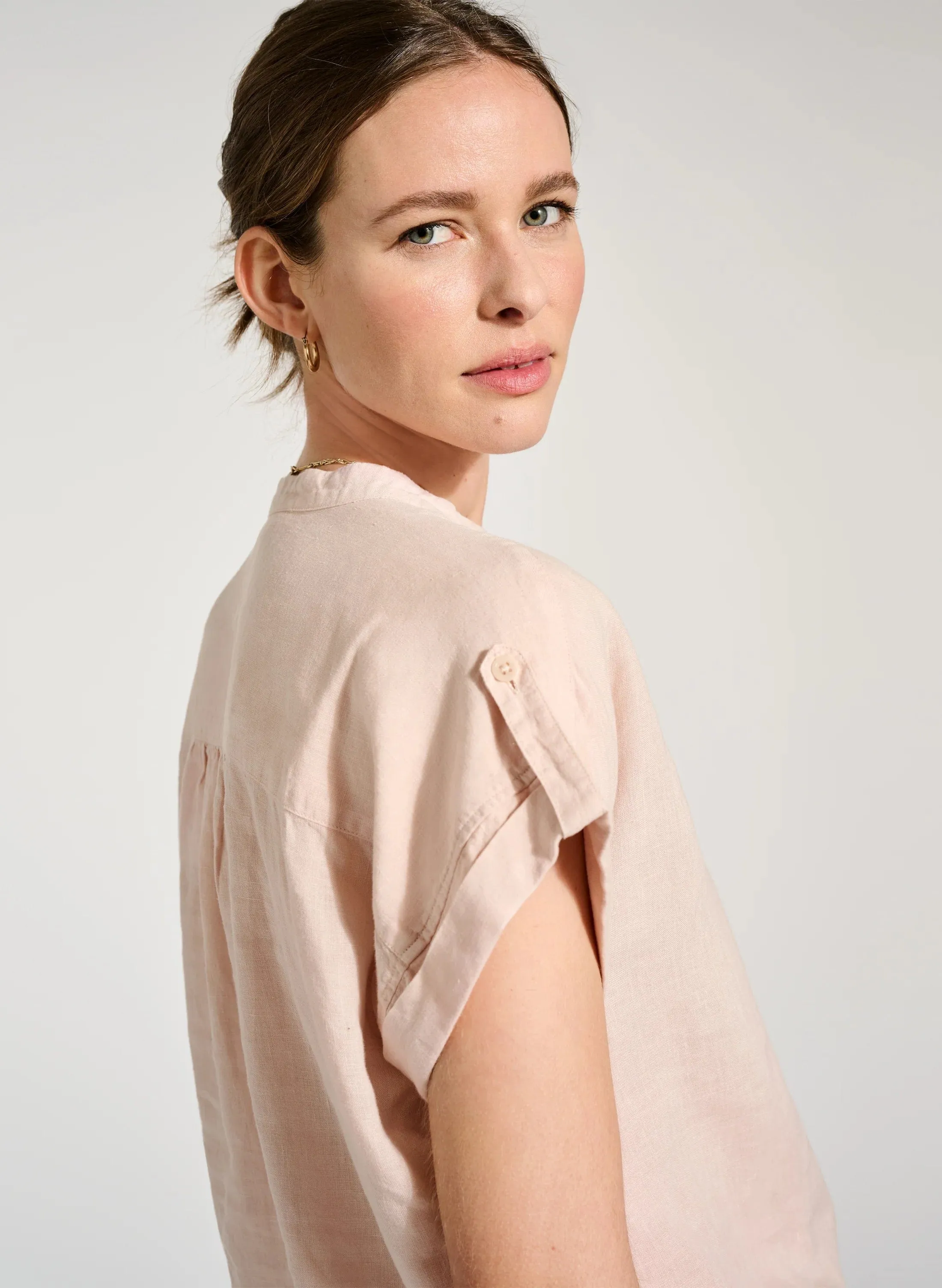 Alexia Linen Shirt | Powder Pink