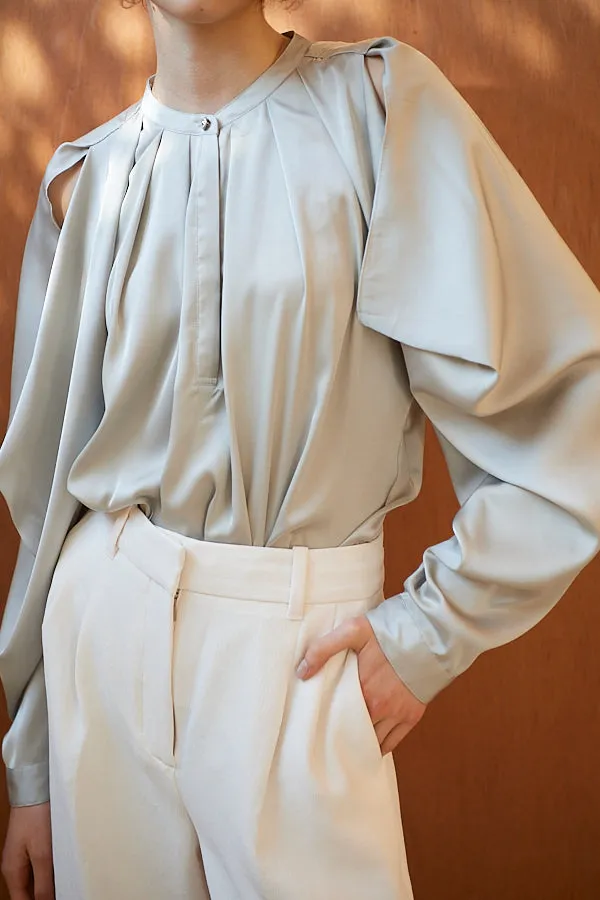 Alia Satin Blouse <br>-Mint-