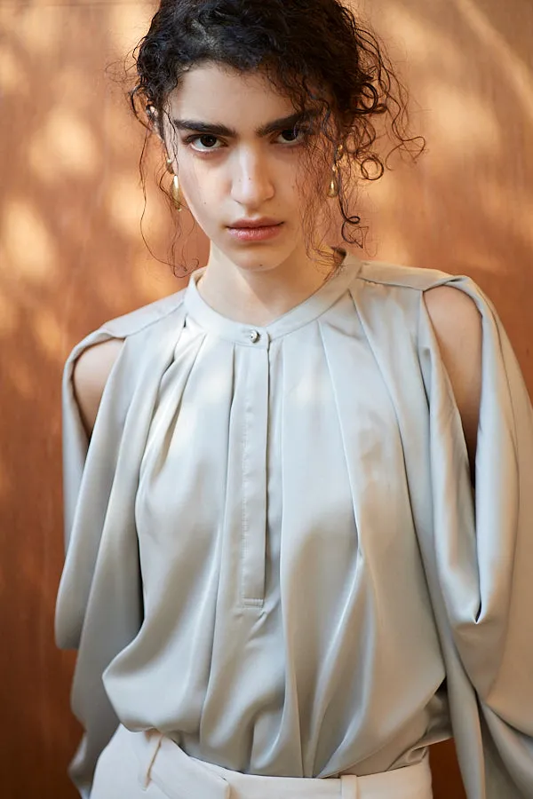 Alia Satin Blouse <br>-Mint-