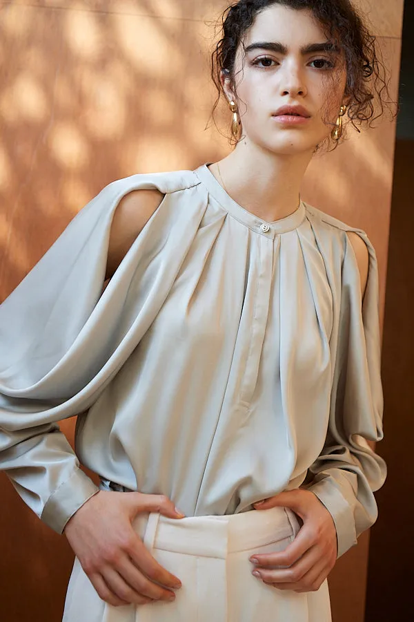 Alia Satin Blouse <br>-Mint-