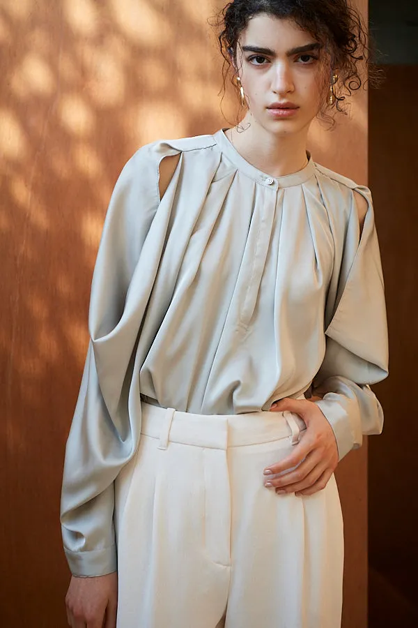 Alia Satin Blouse <br>-Mint-