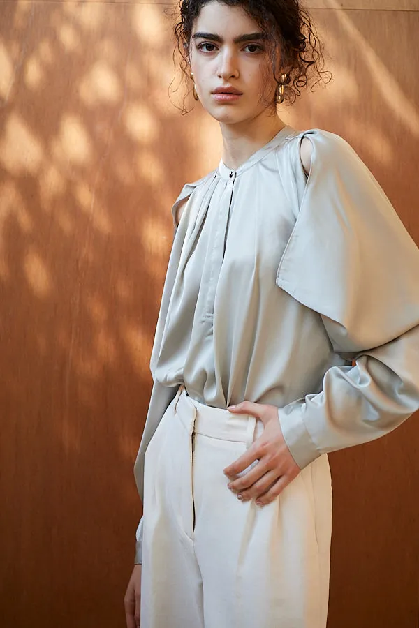 Alia Satin Blouse <br>-Mint-