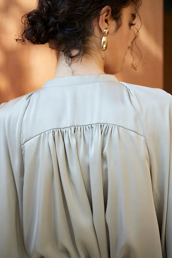 Alia Satin Blouse <br>-Mint-