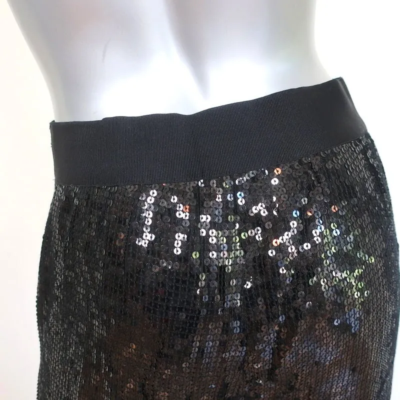 Alice   Olivia Racquel Sequin Wide Leg Pants Black Size 4