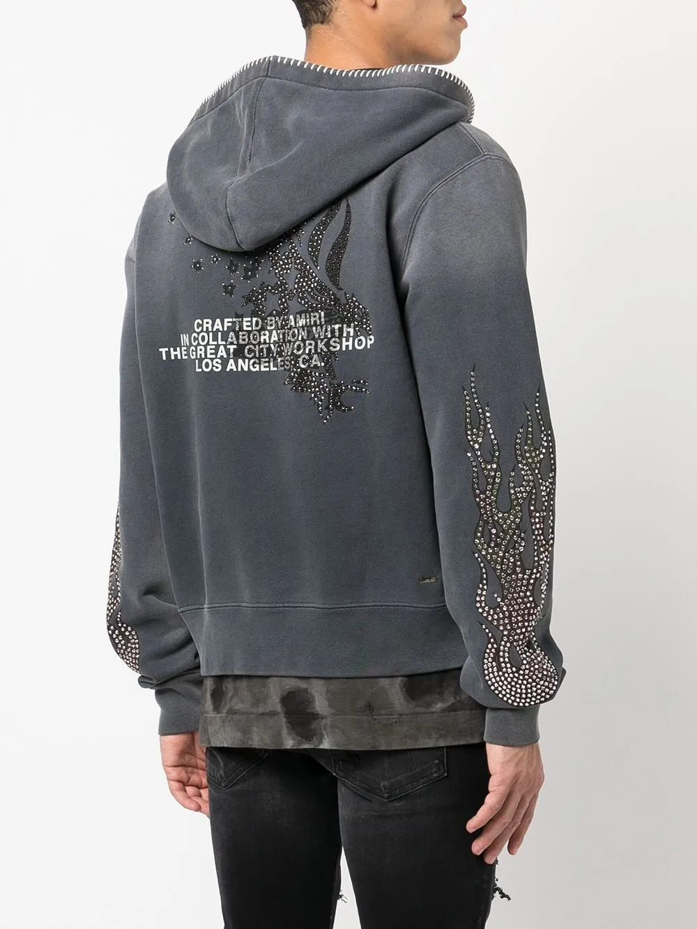 AMIRI logo zipped hoodie