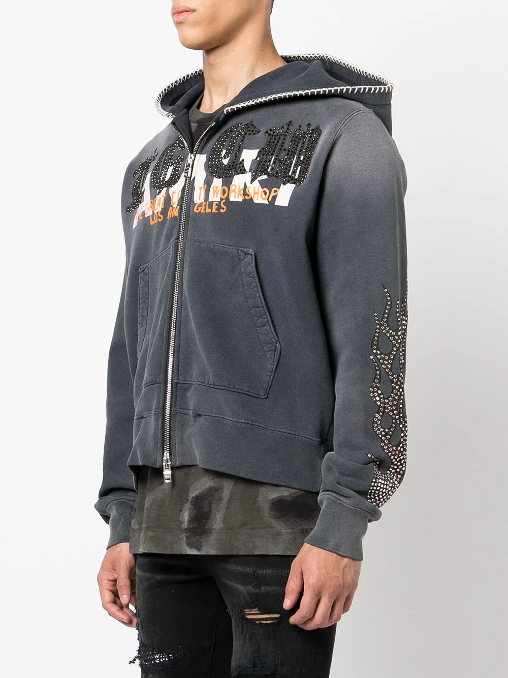 AMIRI logo zipped hoodie