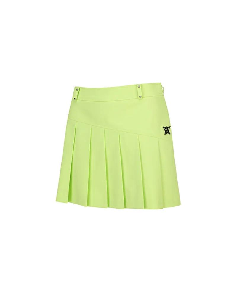 ANEW Women's Logo Band Point Pleats Skirt - Lime