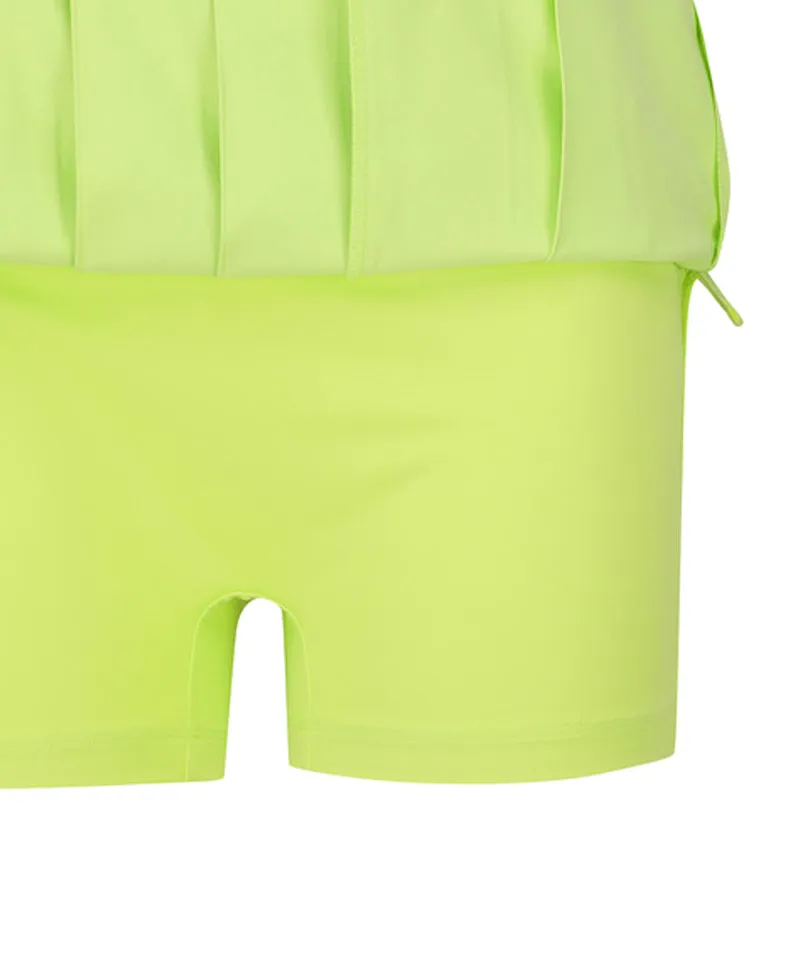 ANEW Women's Logo Band Point Pleats Skirt - Lime