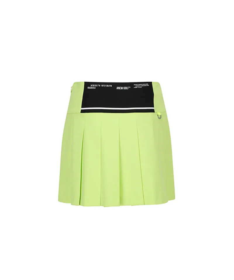 ANEW Women's Logo Band Point Pleats Skirt - Lime