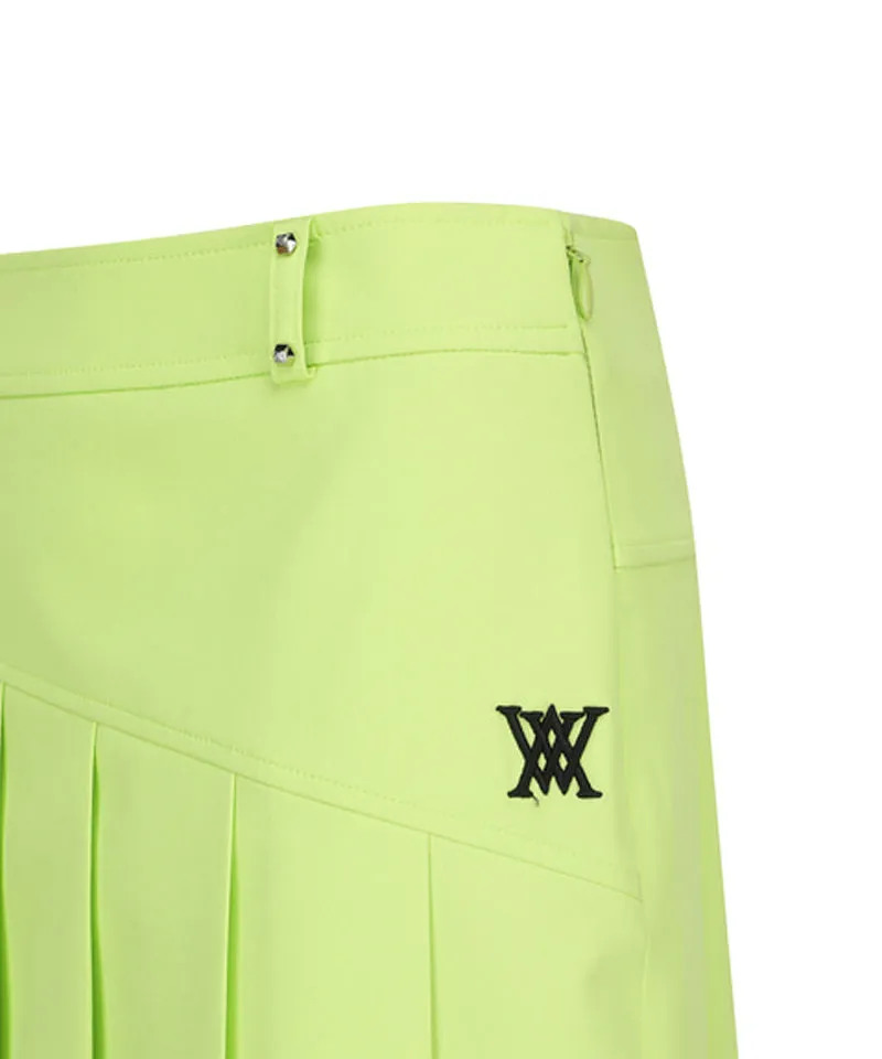 ANEW Women's Logo Band Point Pleats Skirt - Lime