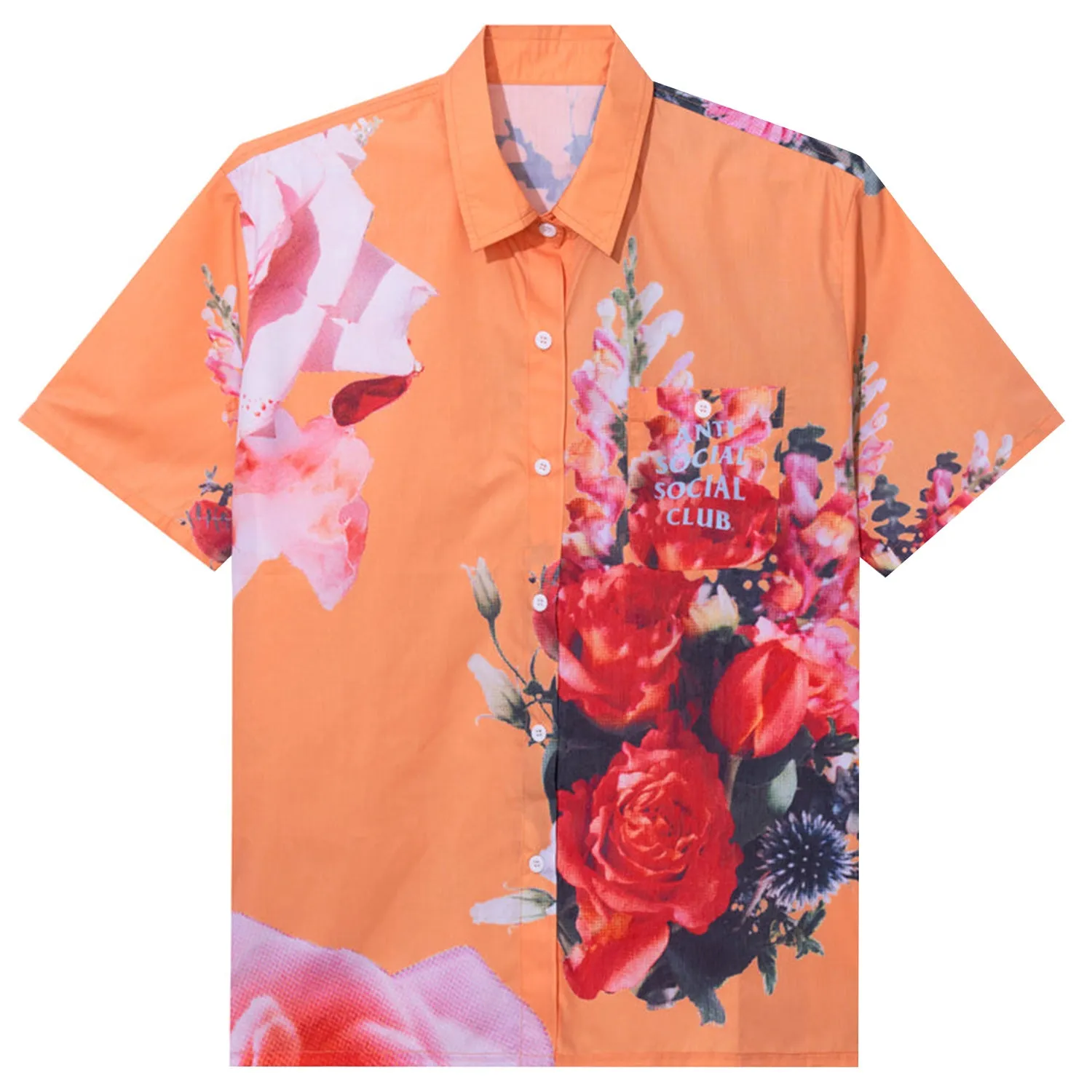 Anti Social Social Club Summers Over Button Up Orange