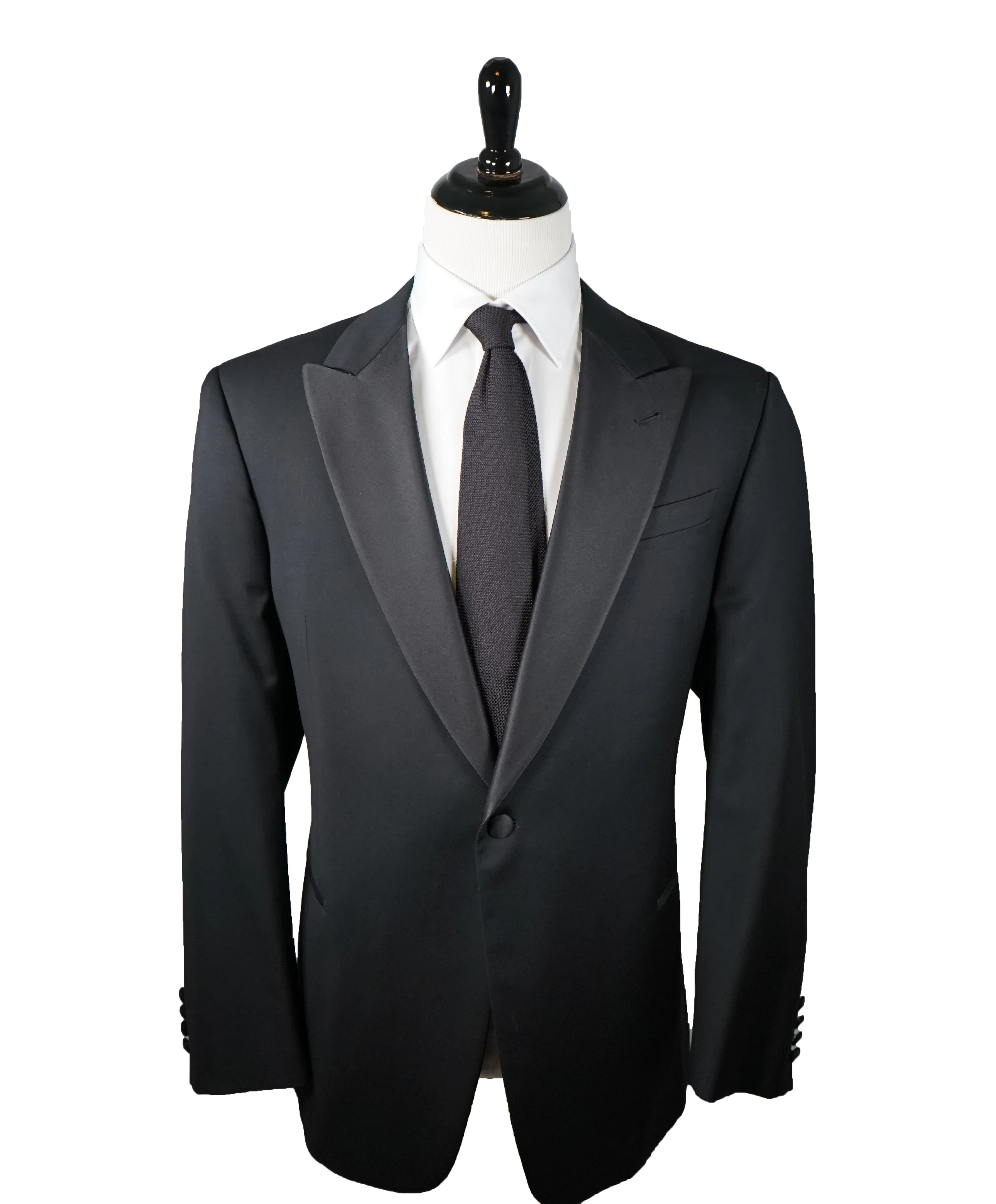 ARMANI COLLEZIONI - “Giorgio” 1-Button Wide Peak Lapel Tuxedo Suit - 46R
