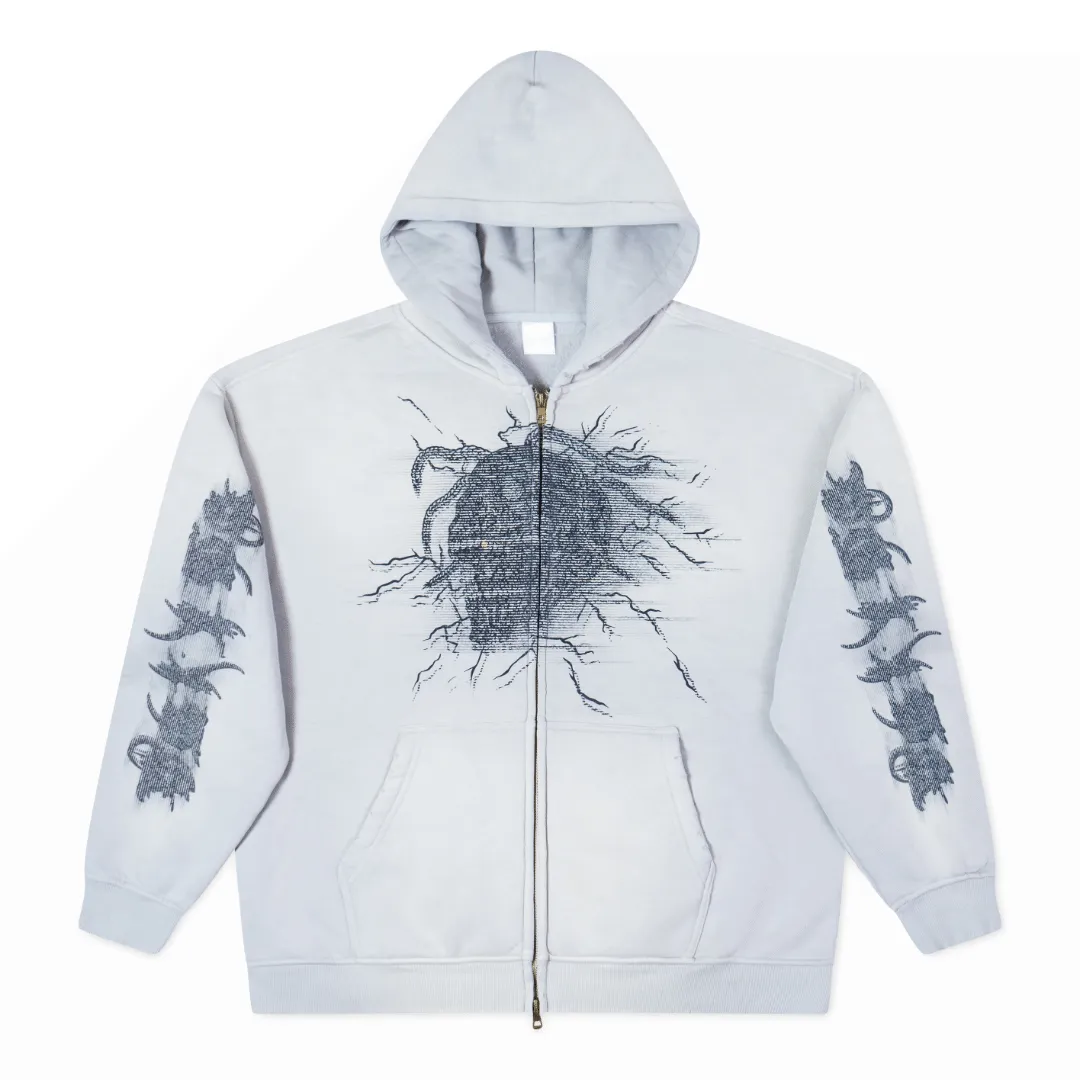 Attní Acid Wash Hoodie Bone White