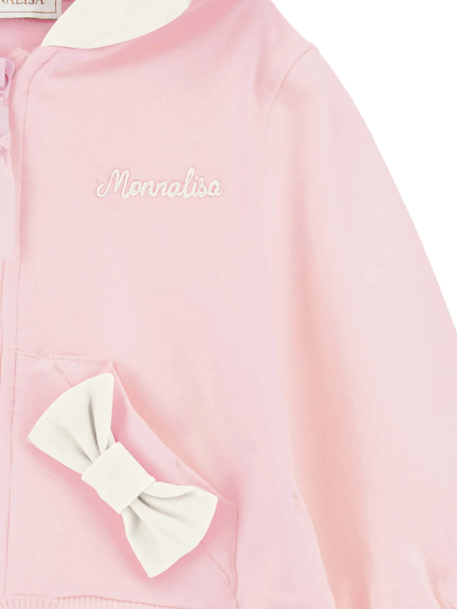 Baby Girls Pink Bow Zip Up Hoodie