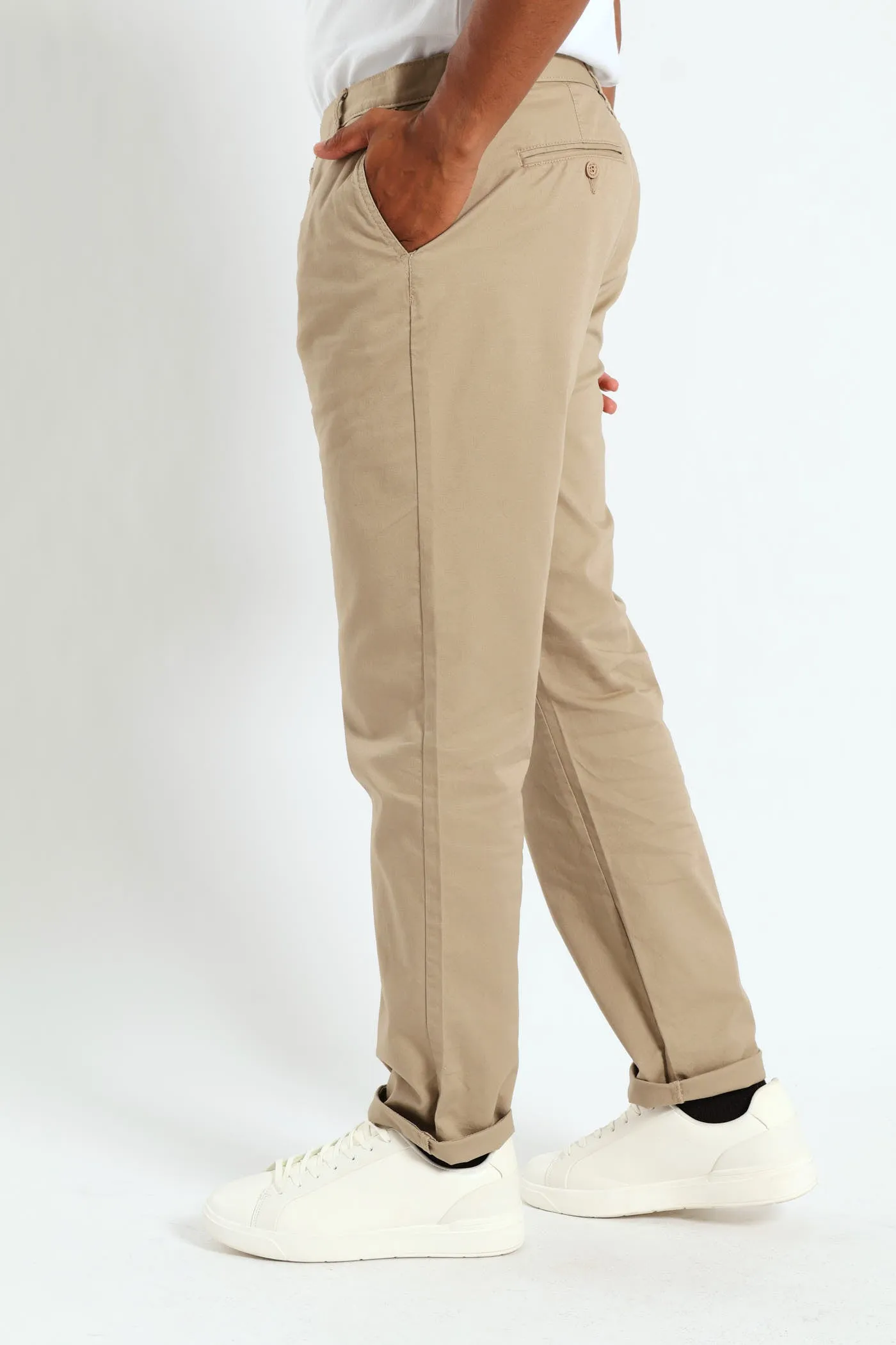 Basic Straight Stretch Chino - Stone