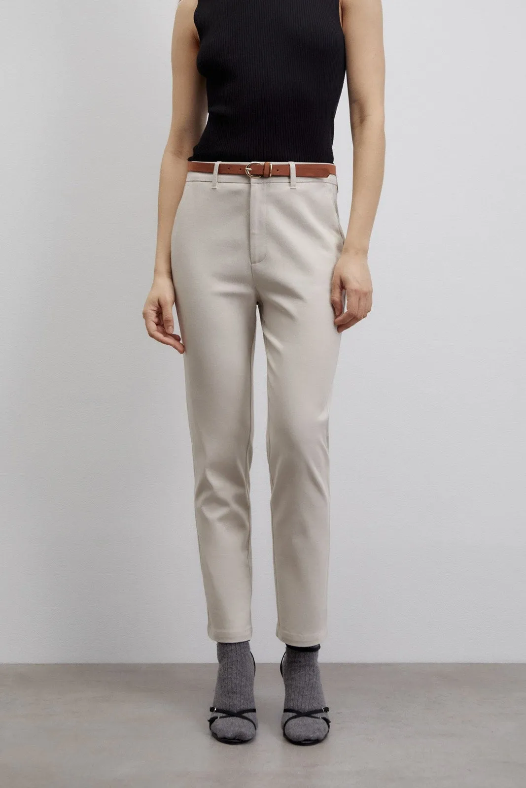 Belted chino trousers - Grey