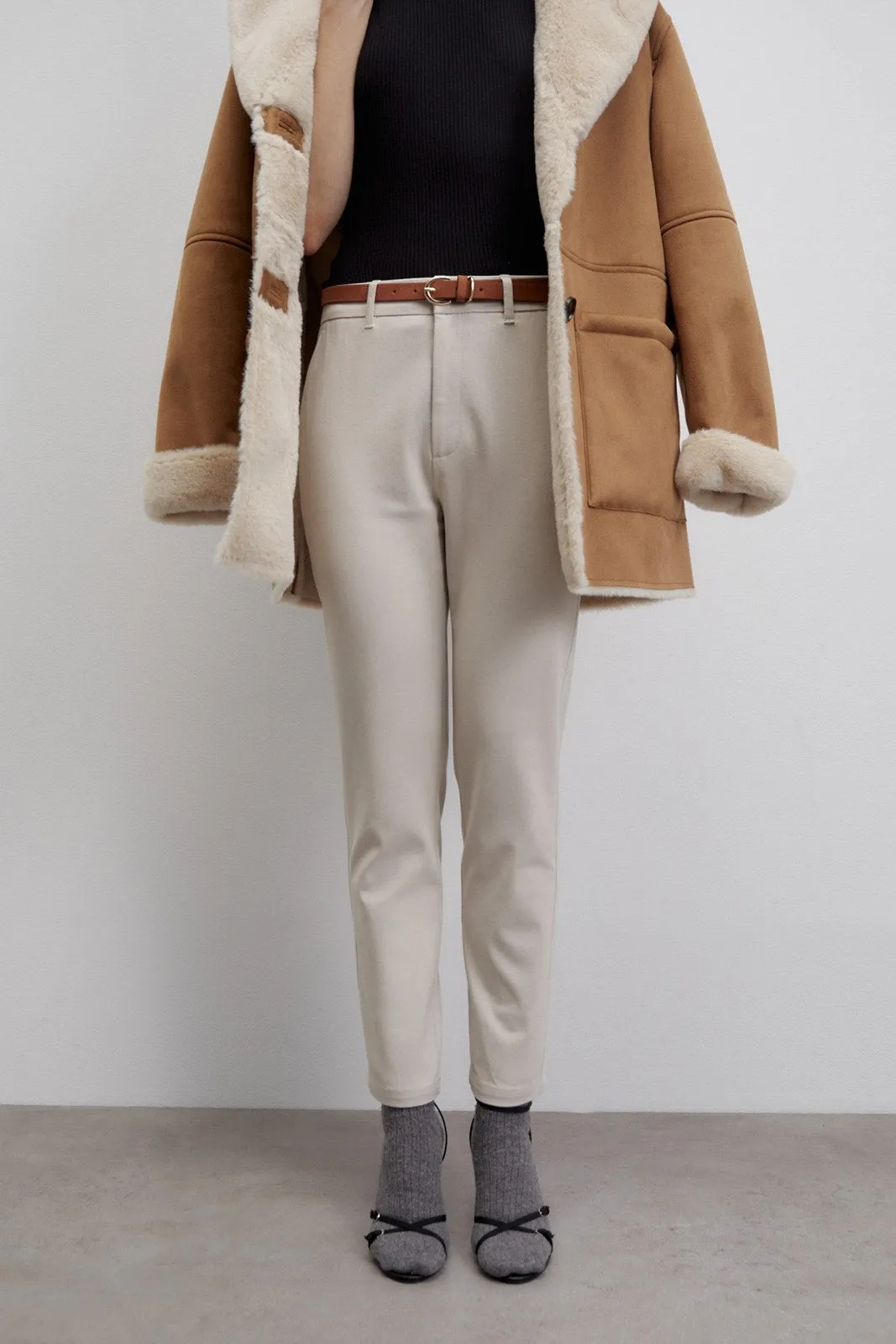 Belted chino trousers - Grey