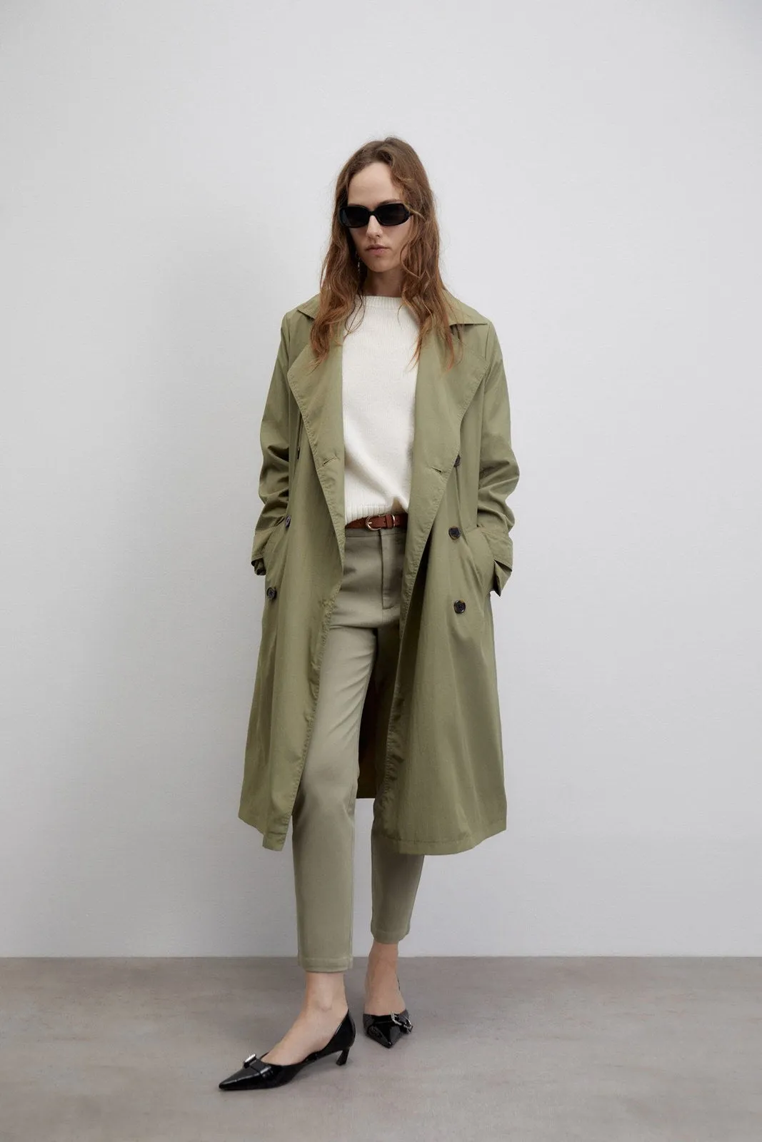 Belted chino trousers - Khaki