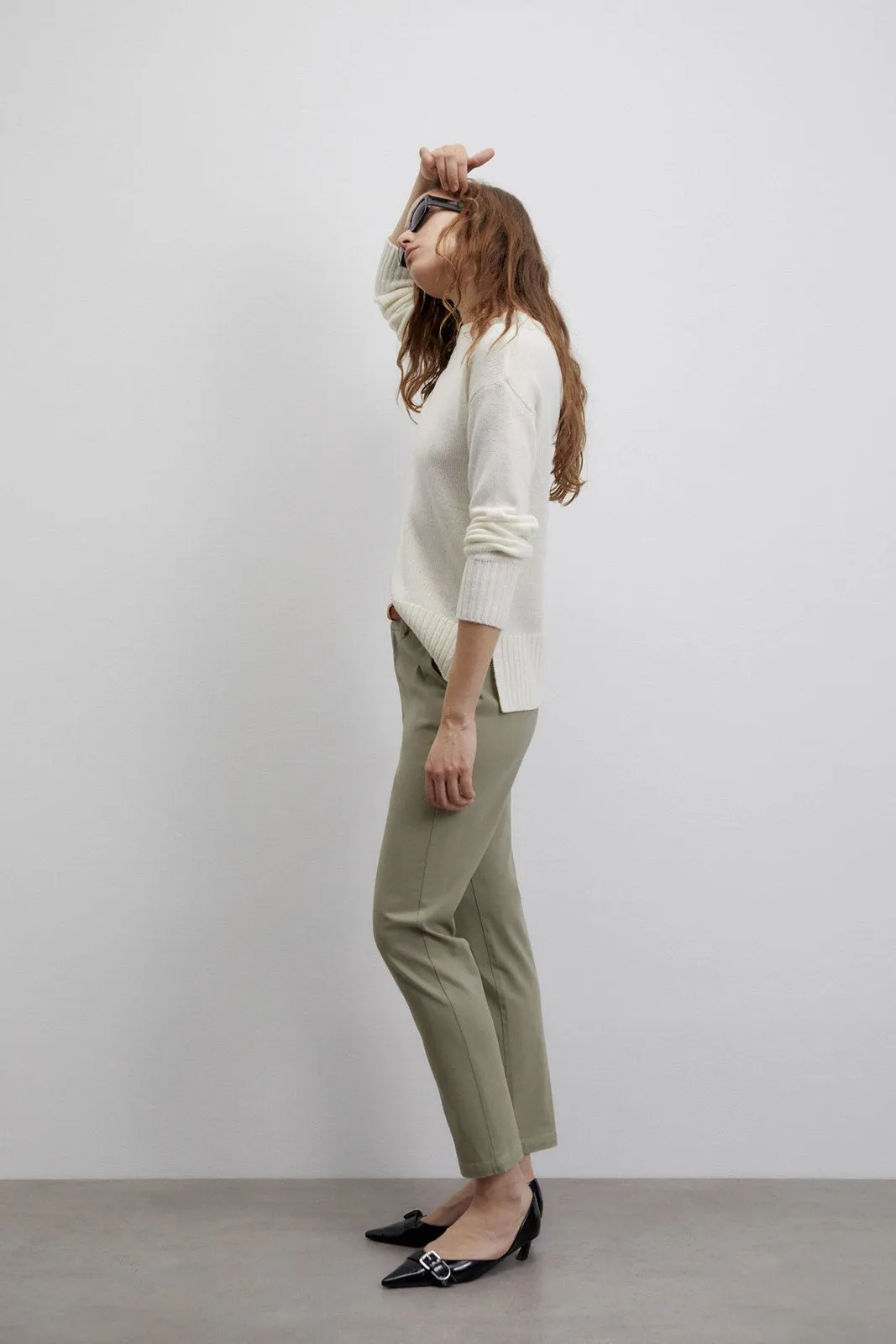 Belted chino trousers - Khaki
