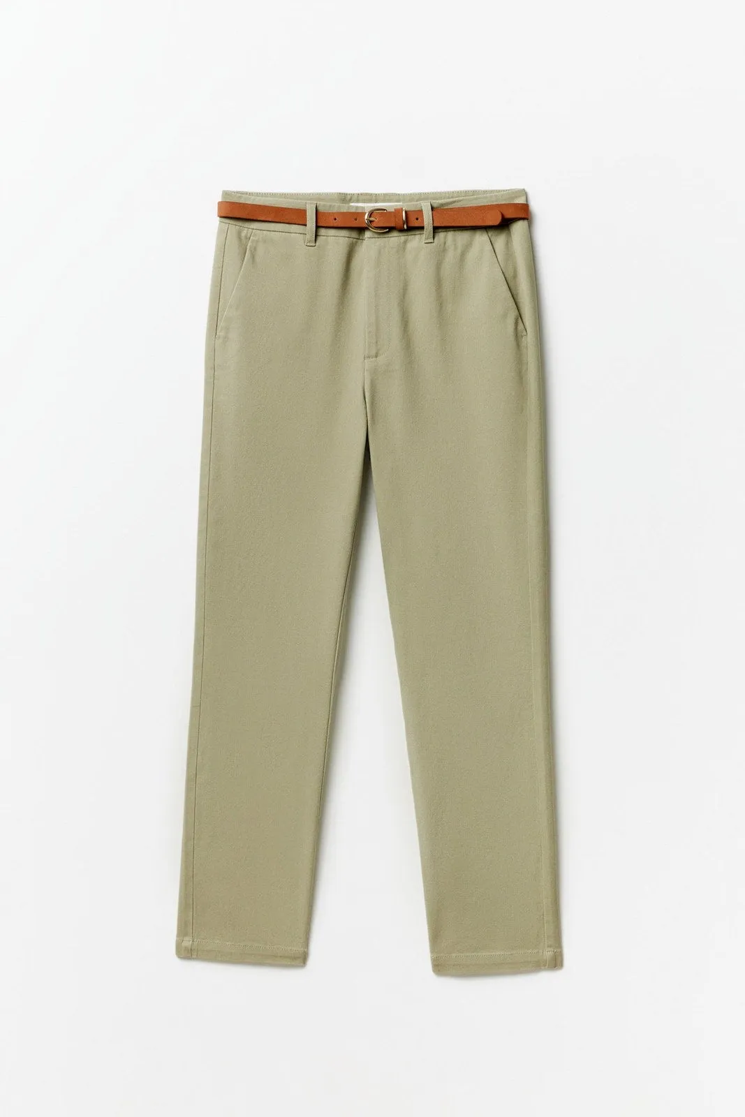 Belted chino trousers - Khaki