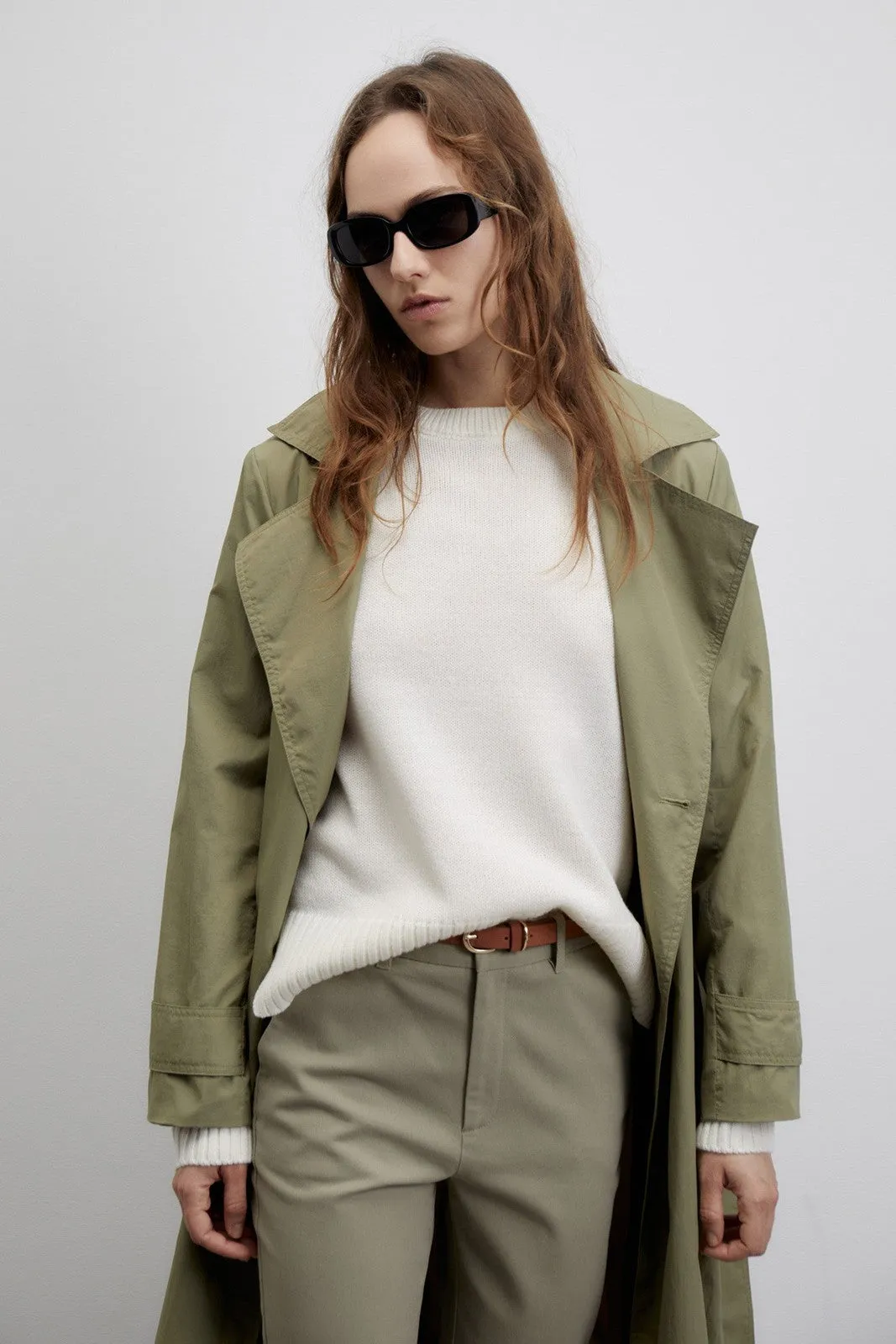 Belted chino trousers - Khaki