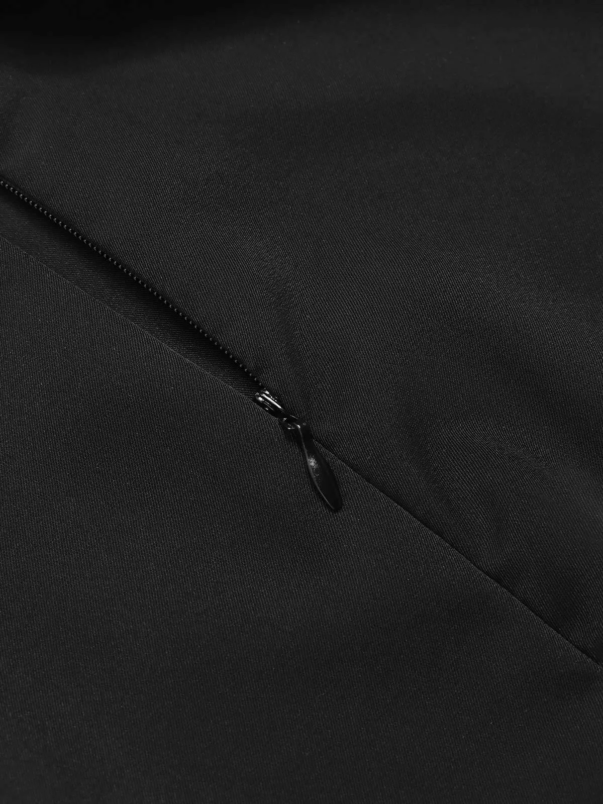Black 1930s Asymmetric Pleated Fishtail Skirt