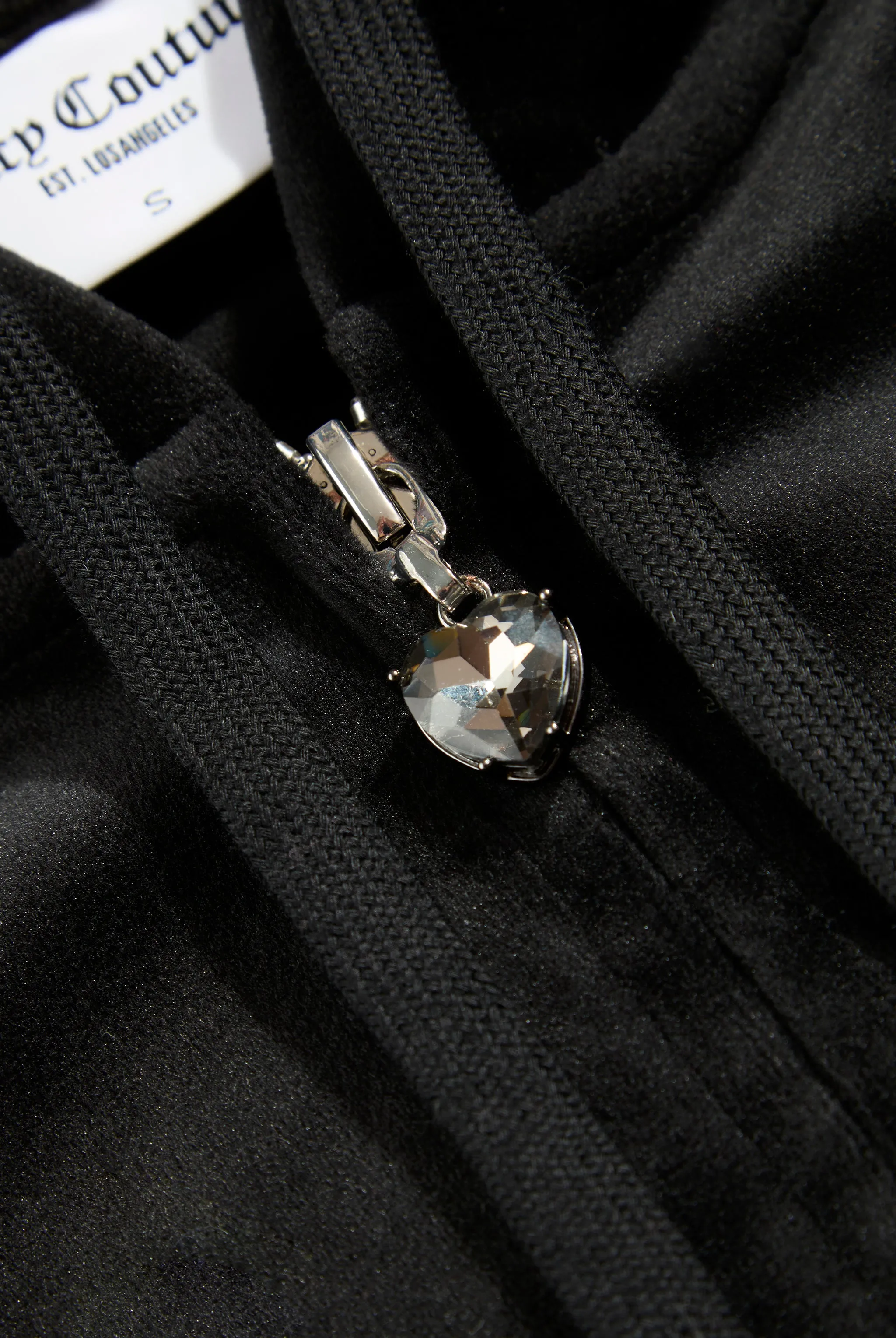 BLACK JEWELLED CLASSIC VELOUR ROBERTSON HOODIE