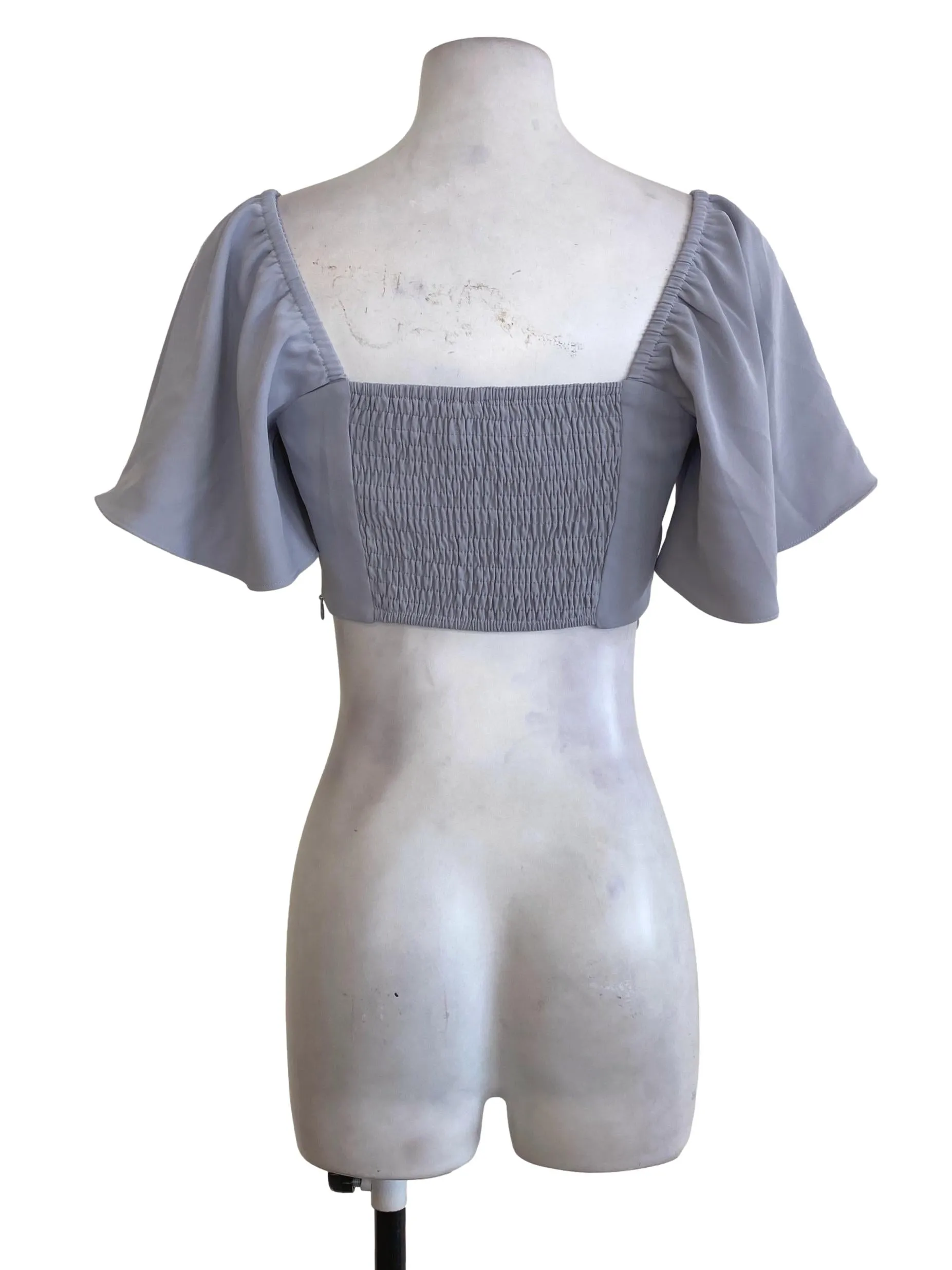 Blue Padded Crop Top