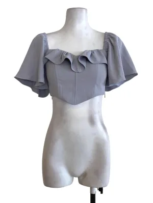Blue Padded Crop Top