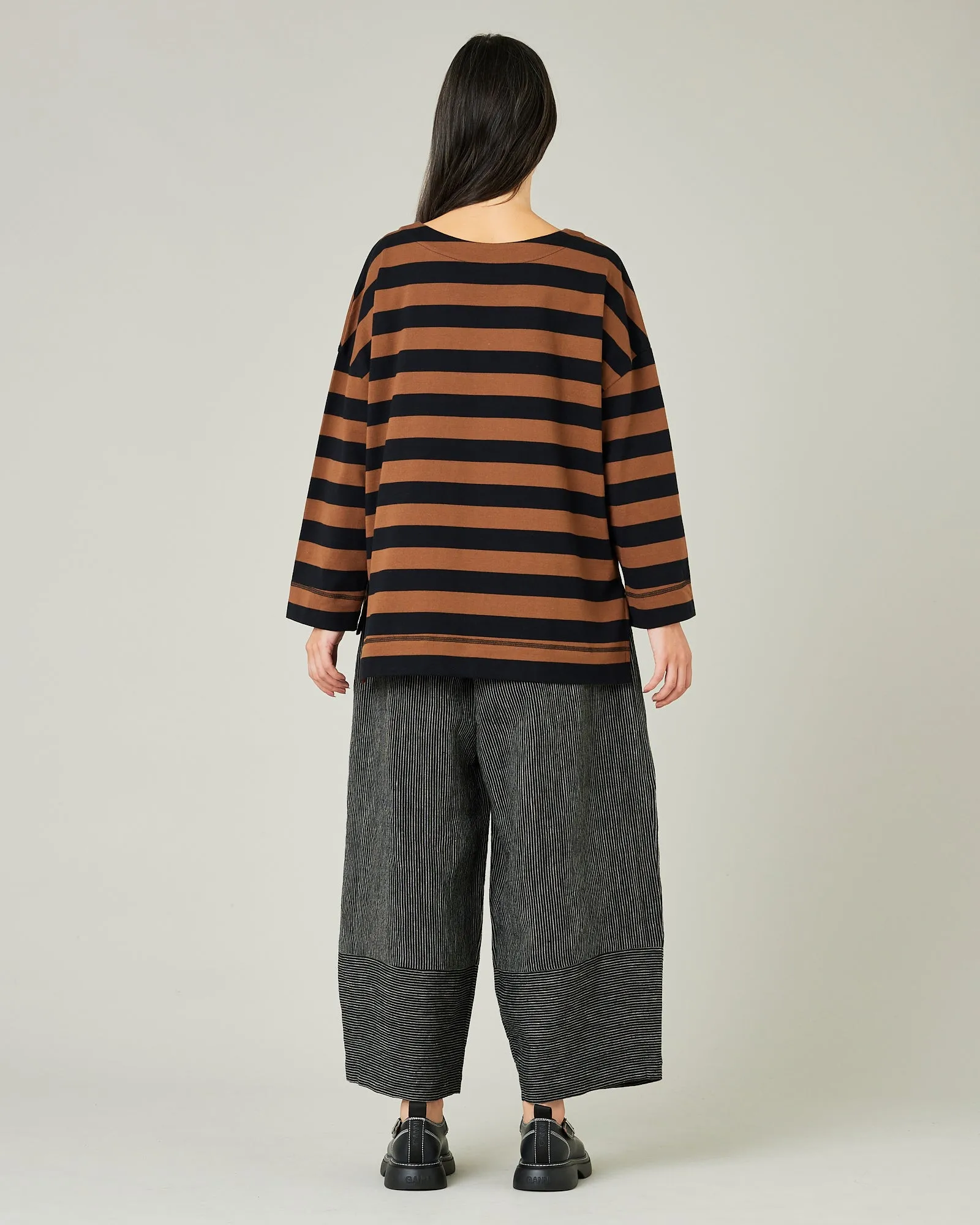 Bobbi Black & Ecru Pencil Stripe Linen Trousers