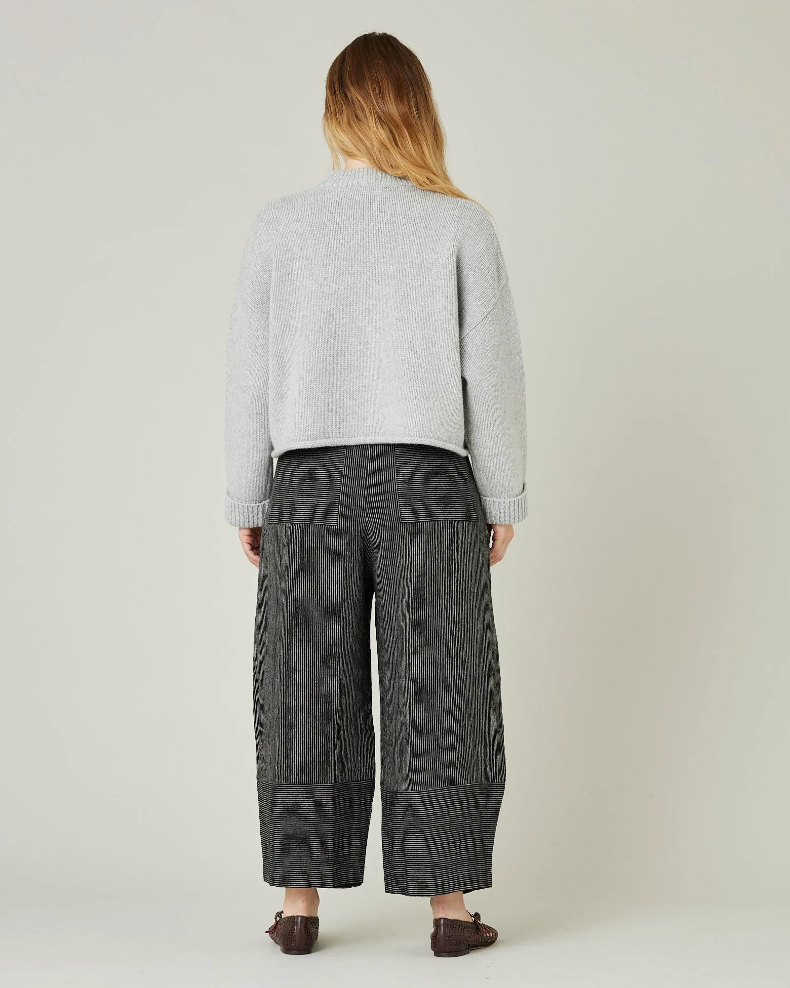 Bobbi Black & Ecru Pencil Stripe Linen Trousers