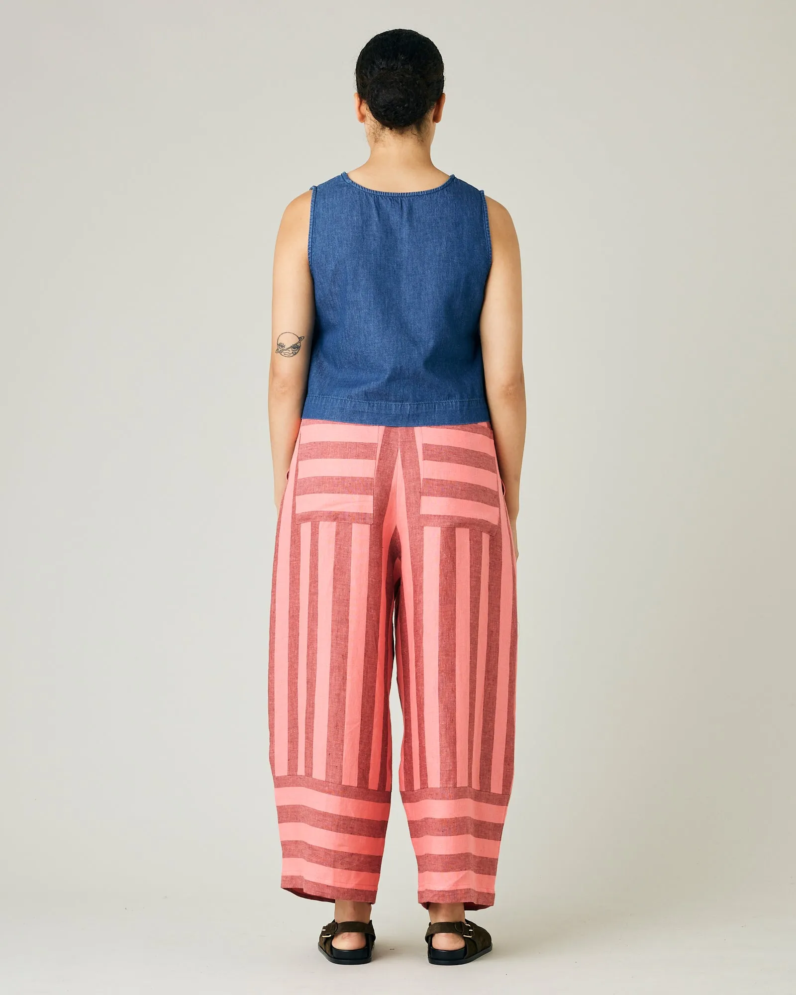 Bobbi Blush Stripe Linen Trousers