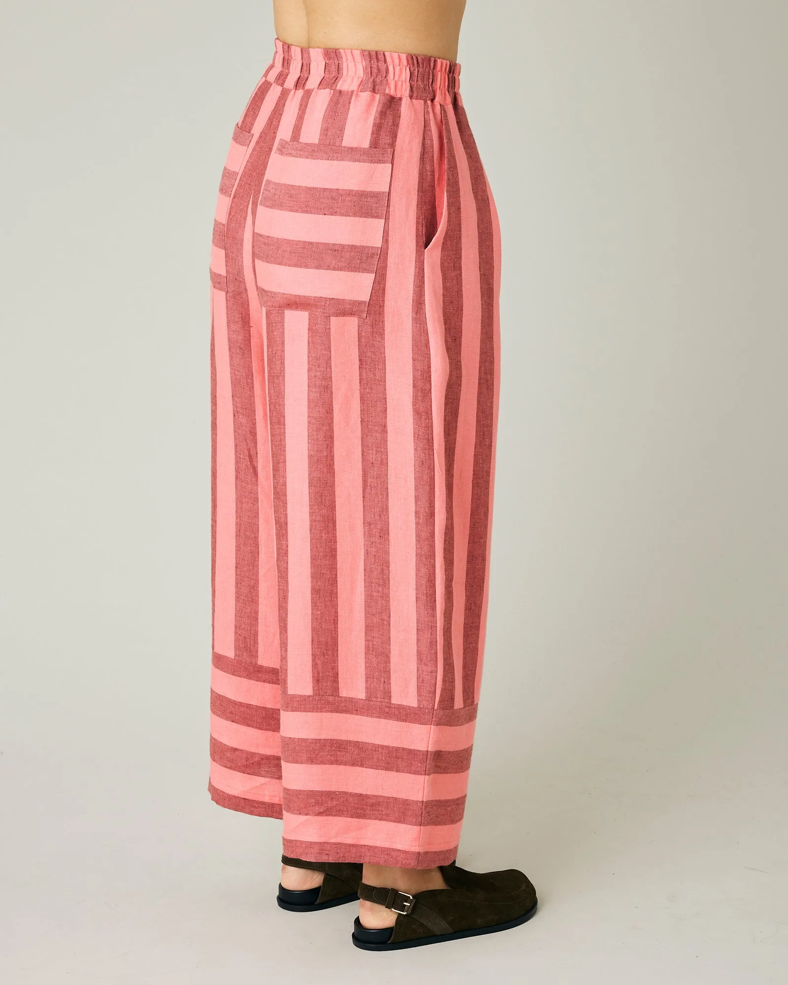 Bobbi Blush Stripe Linen Trousers