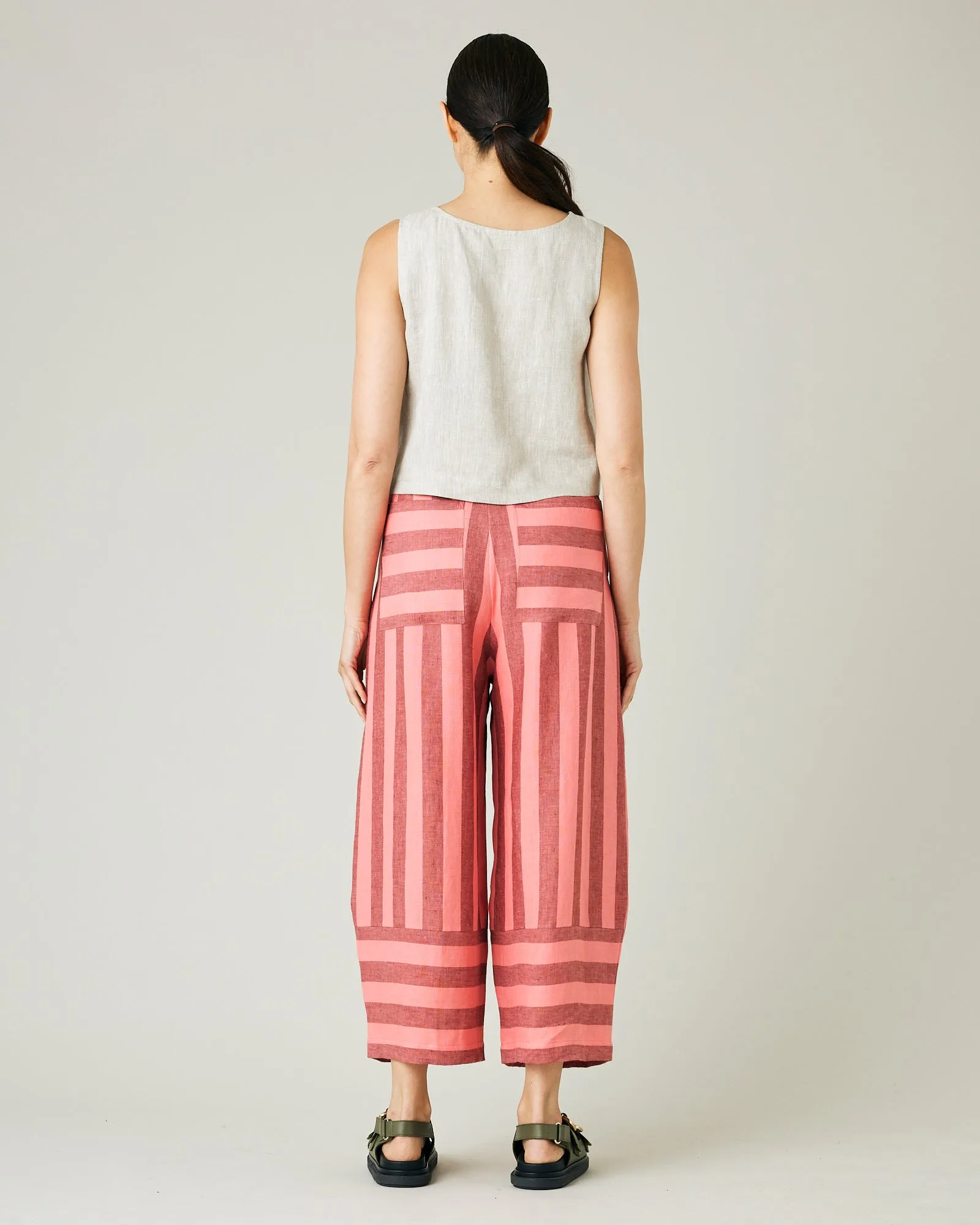 Bobbi Blush Stripe Linen Trousers