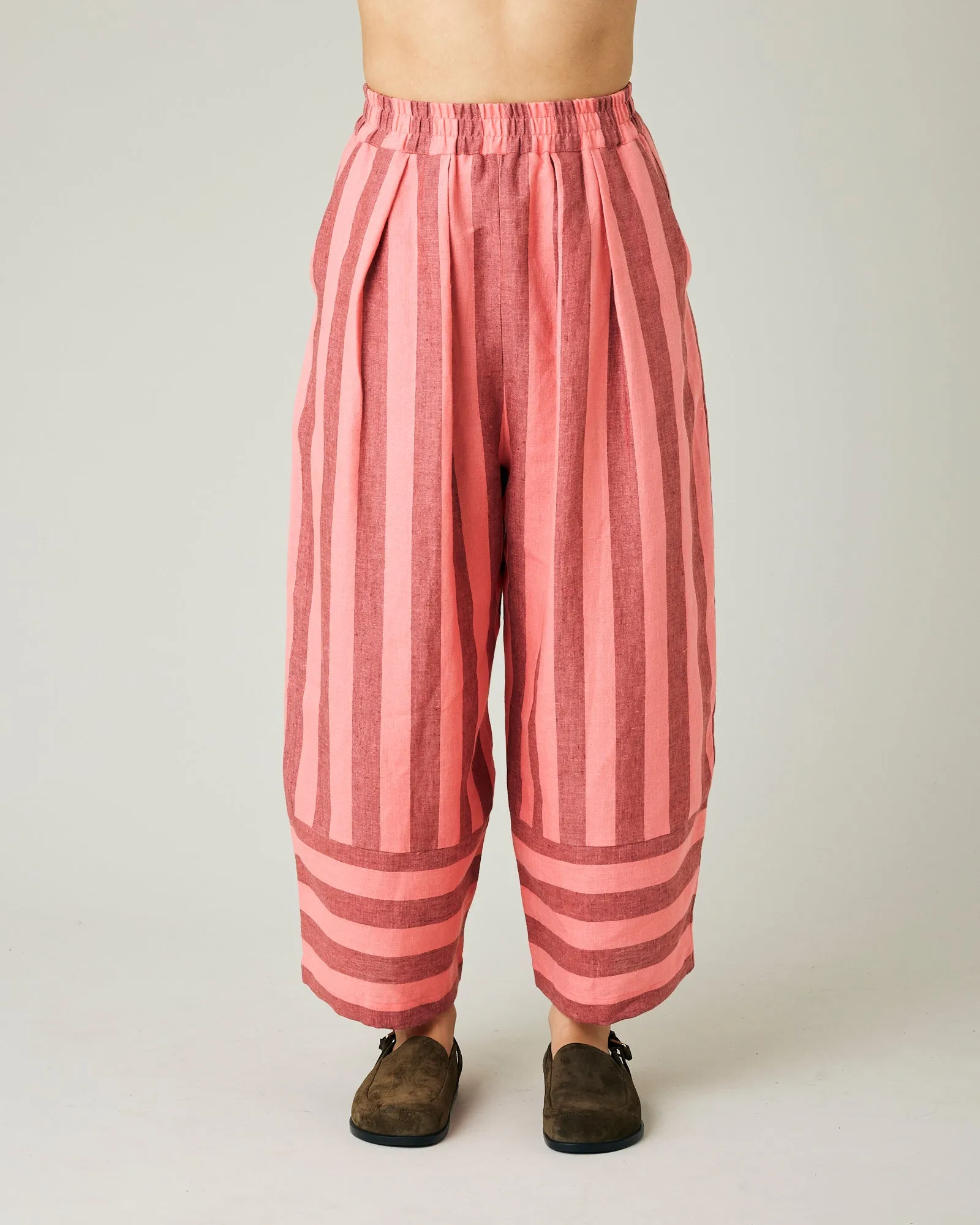Bobbi Blush Stripe Linen Trousers