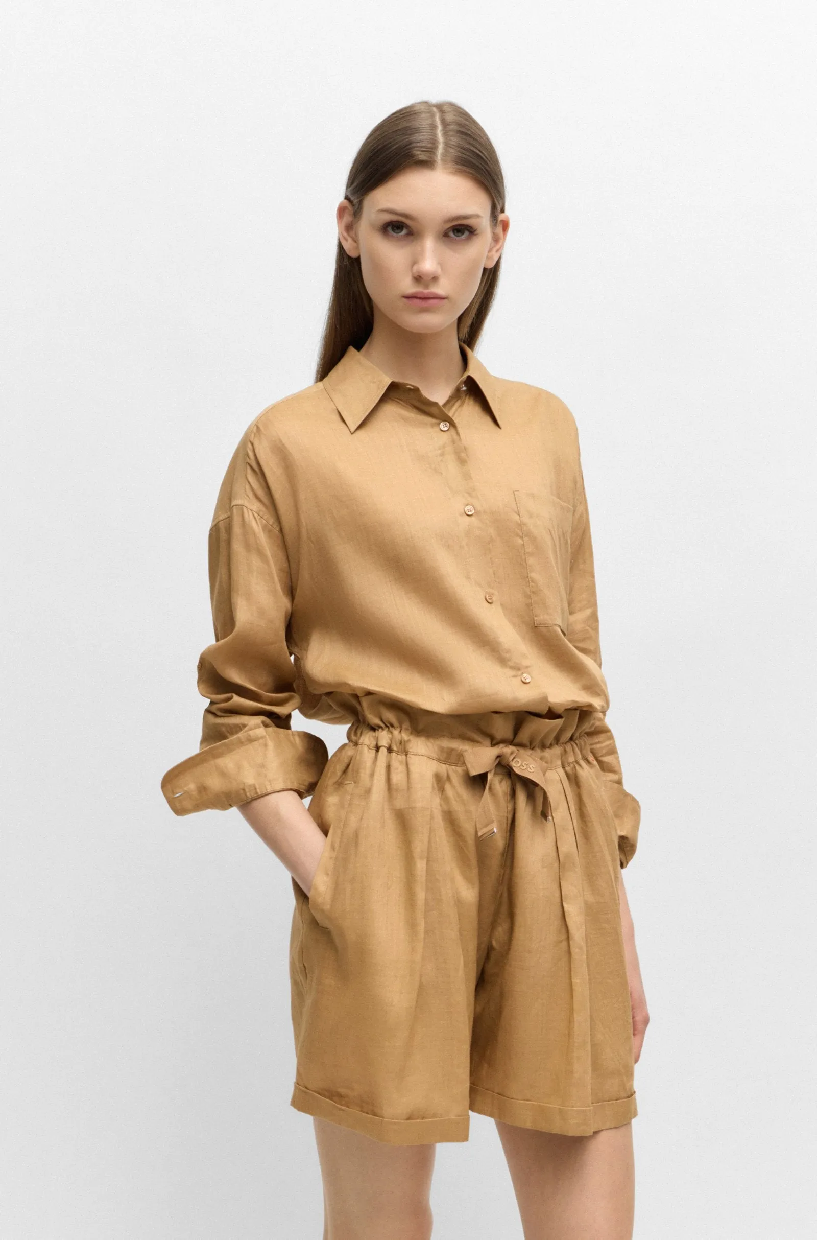 BOSS Blouses Relaxed Fit in Silk - C_BOSTIK 10258344 01-50511766